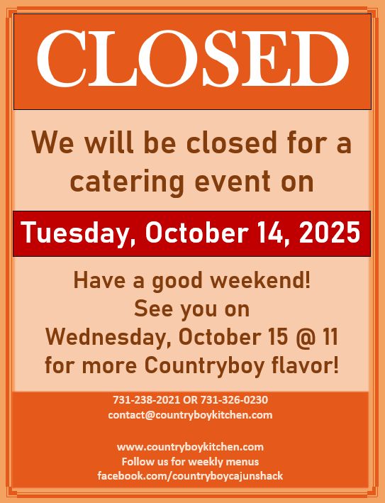 Countryboy @ The Cajun Shack 214 Medina Hwy, Milan