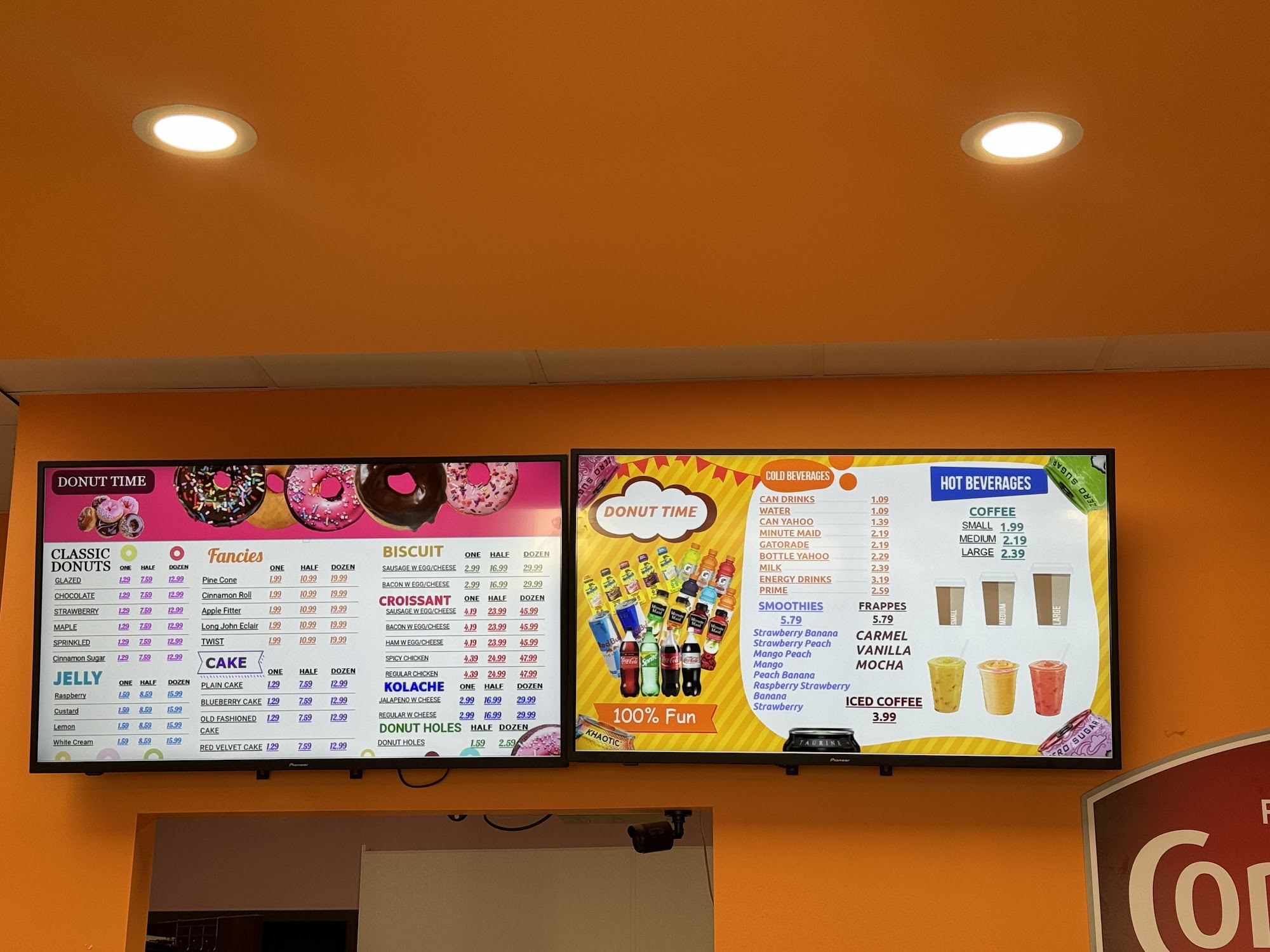 Donut time Menu