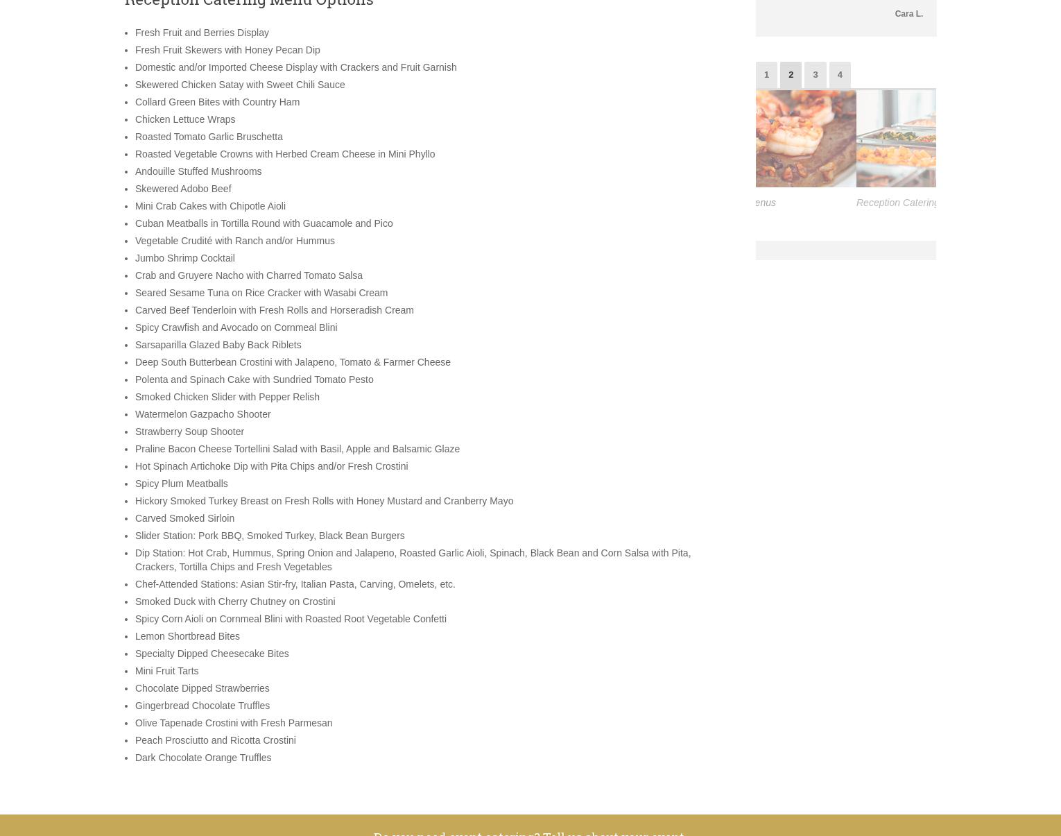 Stage Left Catering Menu