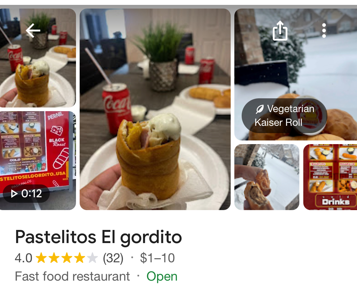 Pastelitos El gordito Menu