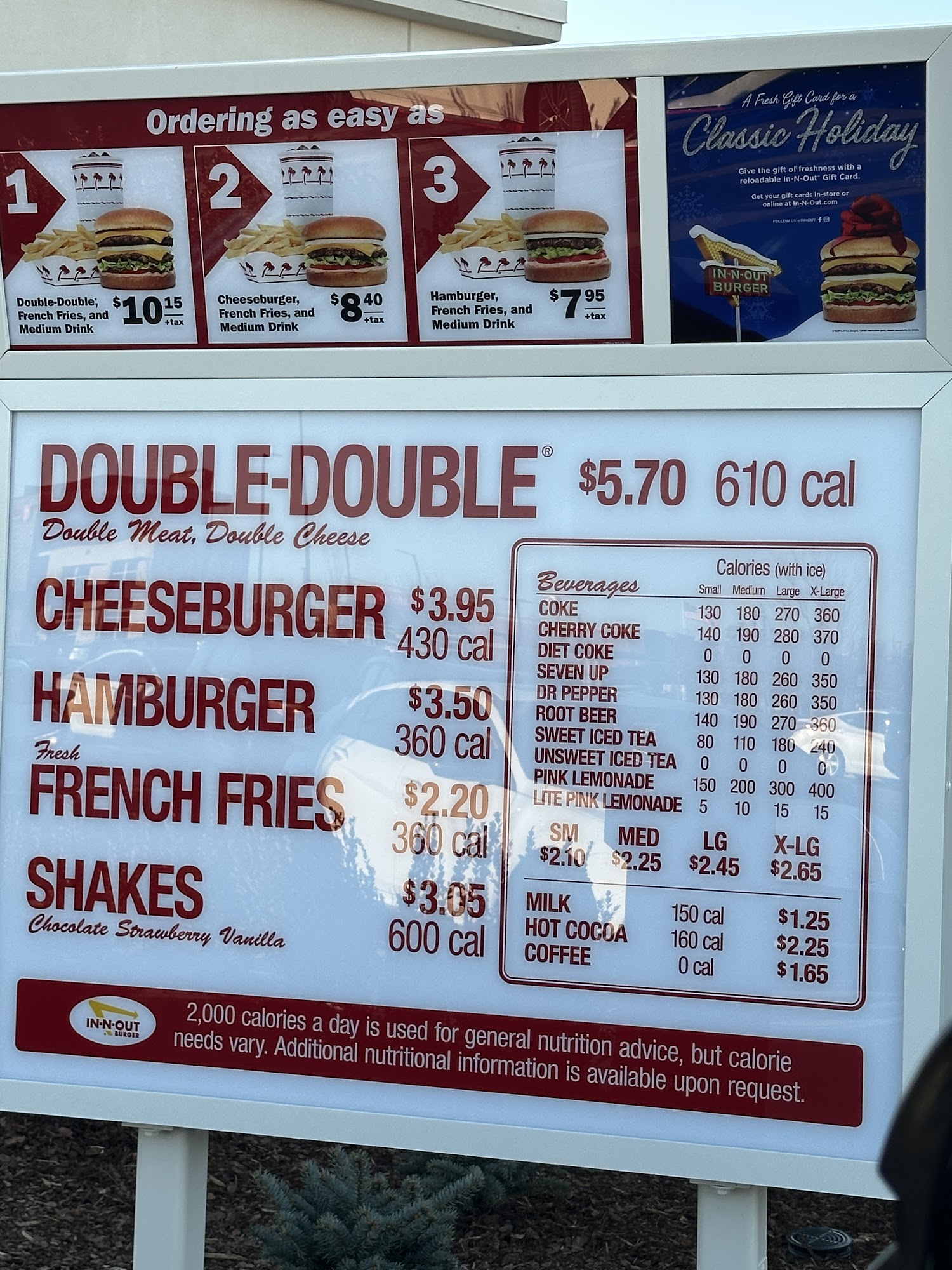 In-N-Out Burger Menu