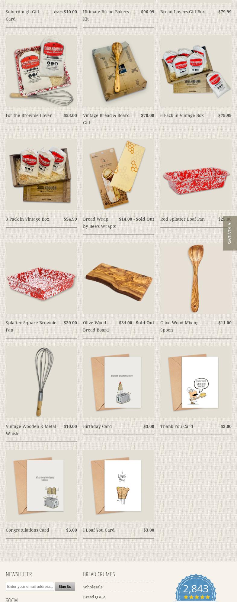 SOBERDOUGH Menu
