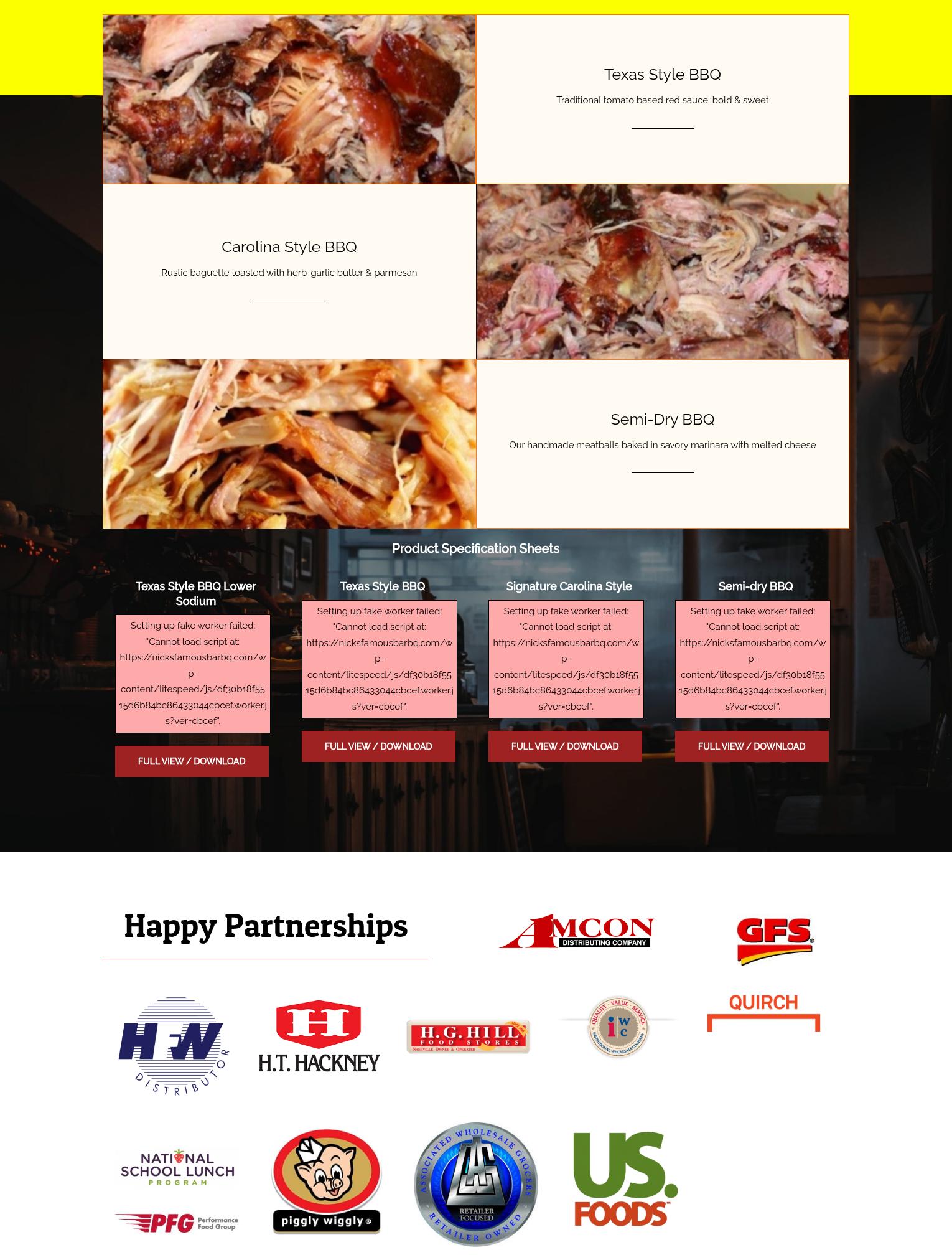 Nicks Famous Bar-B-Q Menu