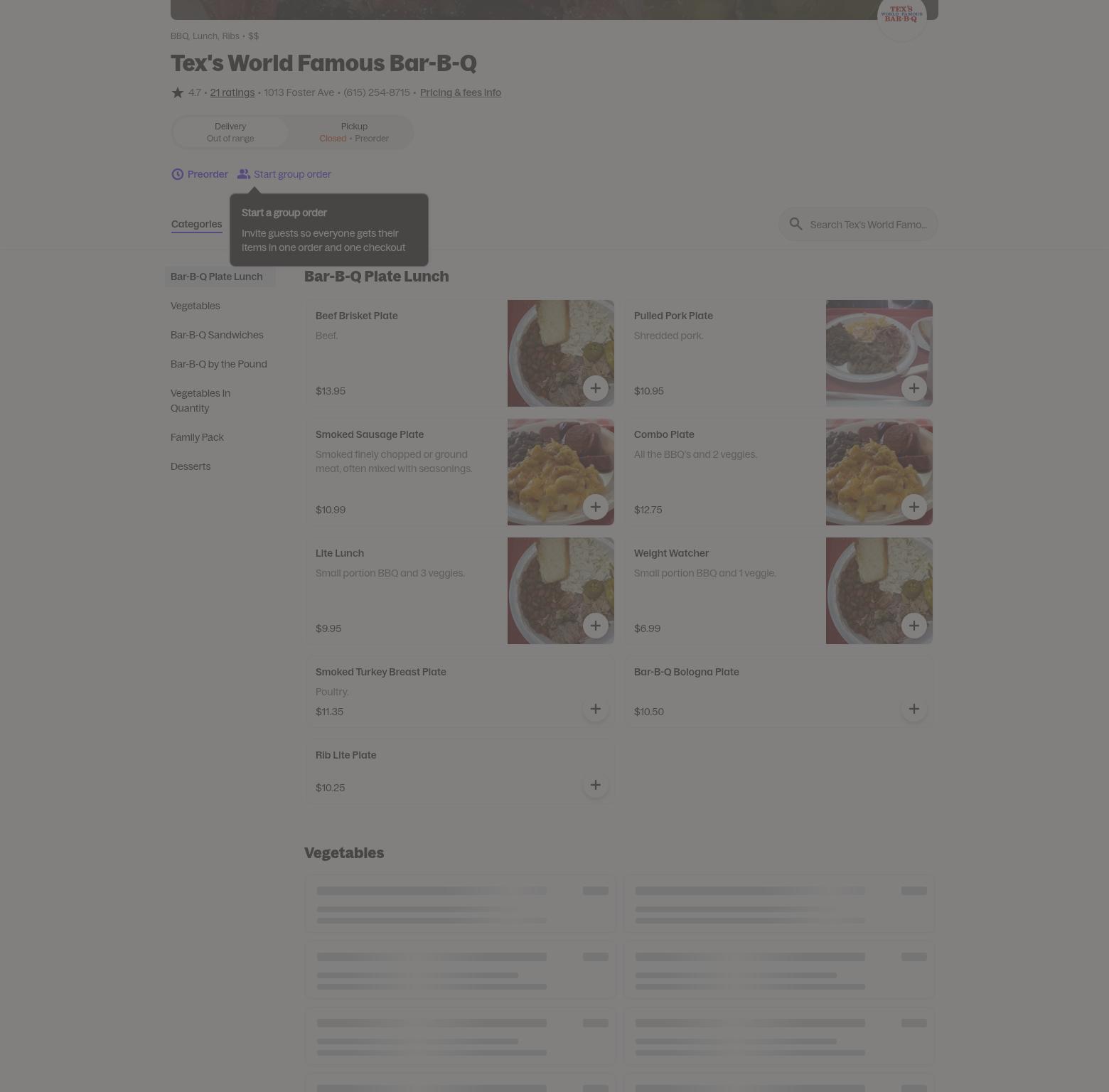 Catfish Cookout Menu