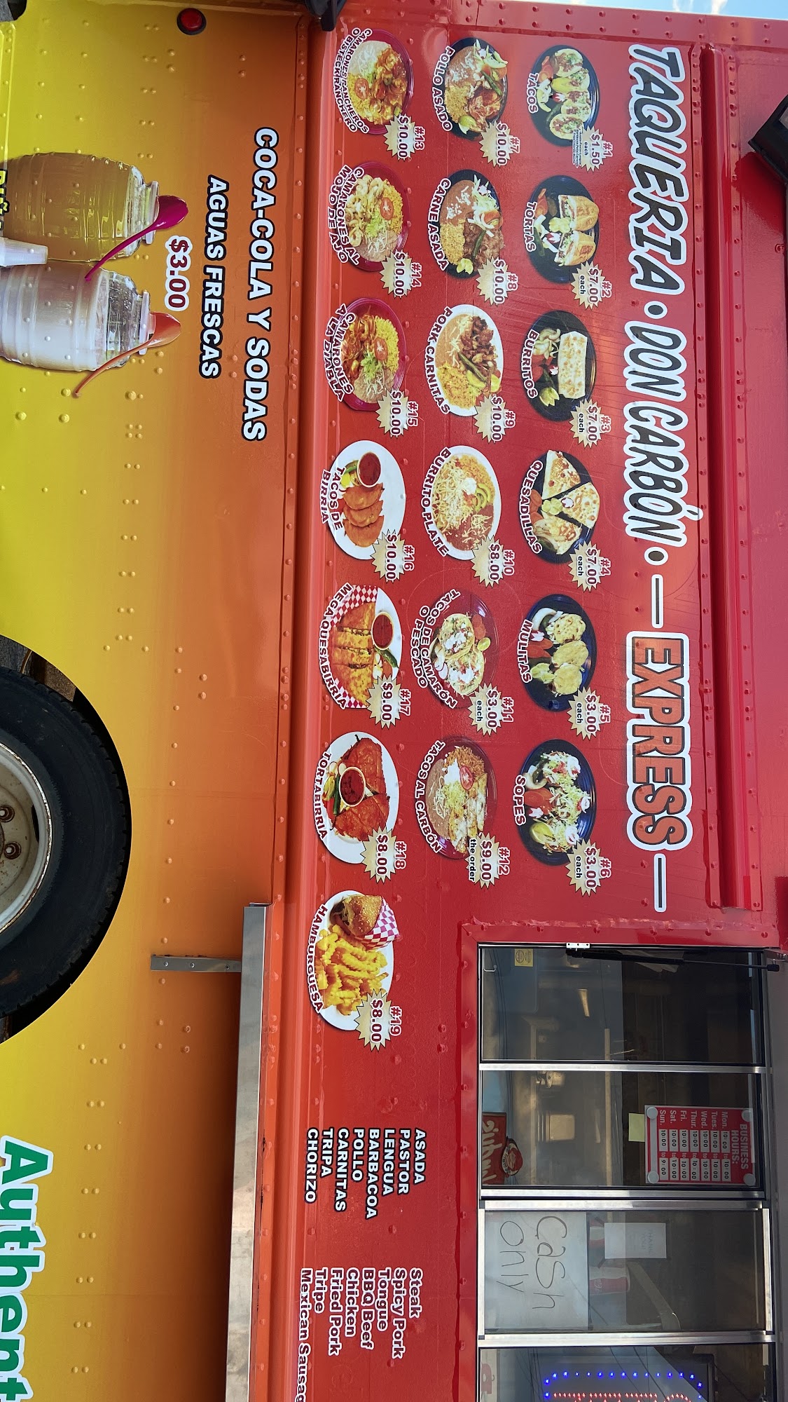 Taquería Don Carbón Menu