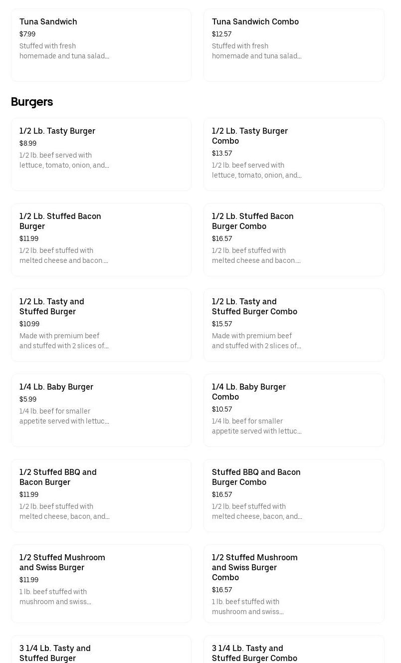 Burger and gyro Menu