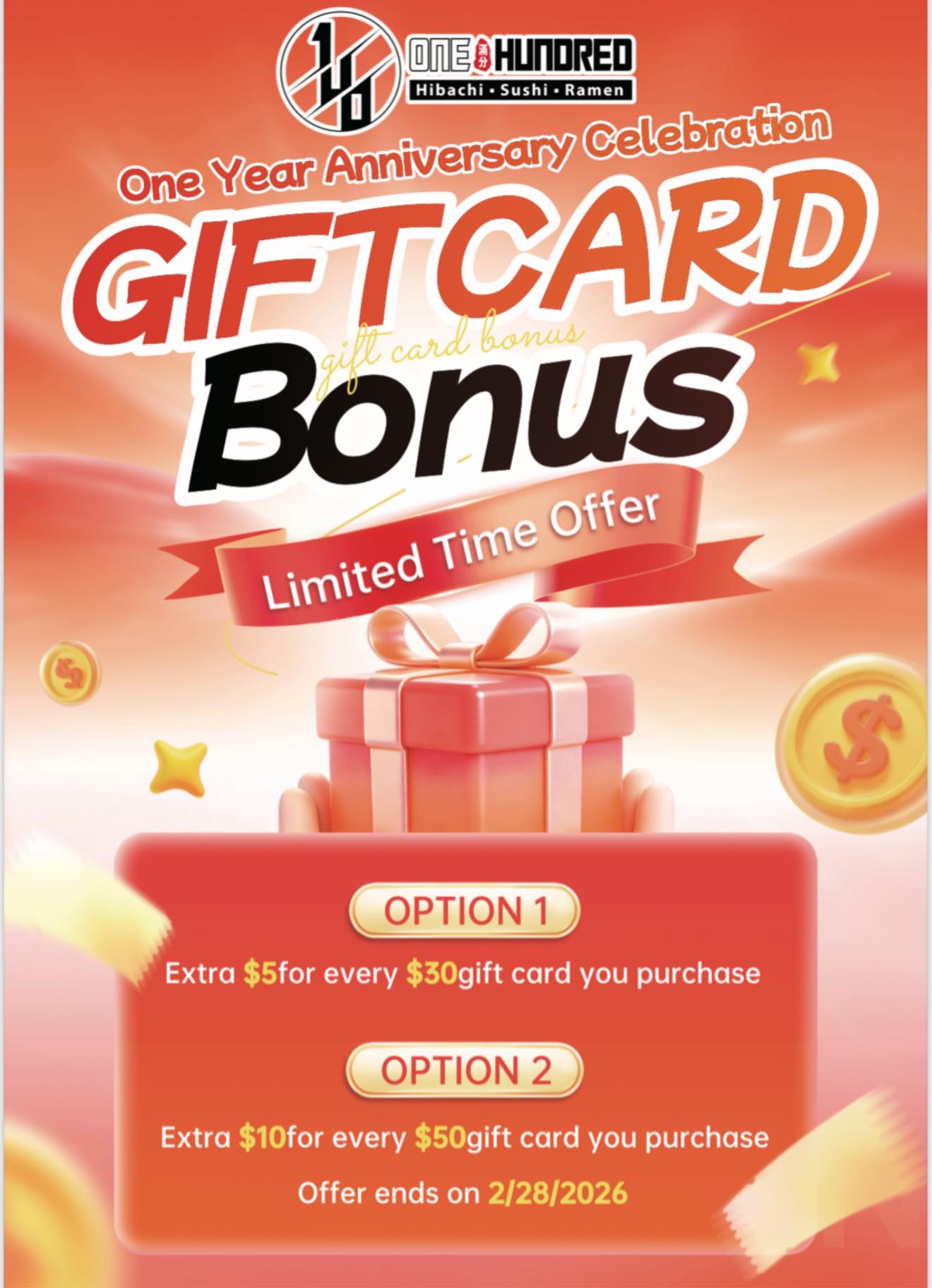 100 Hibachi,Sushi &Ramen - Ooltewah 9469 Bradmore Ln Ste 105, Ooltewah