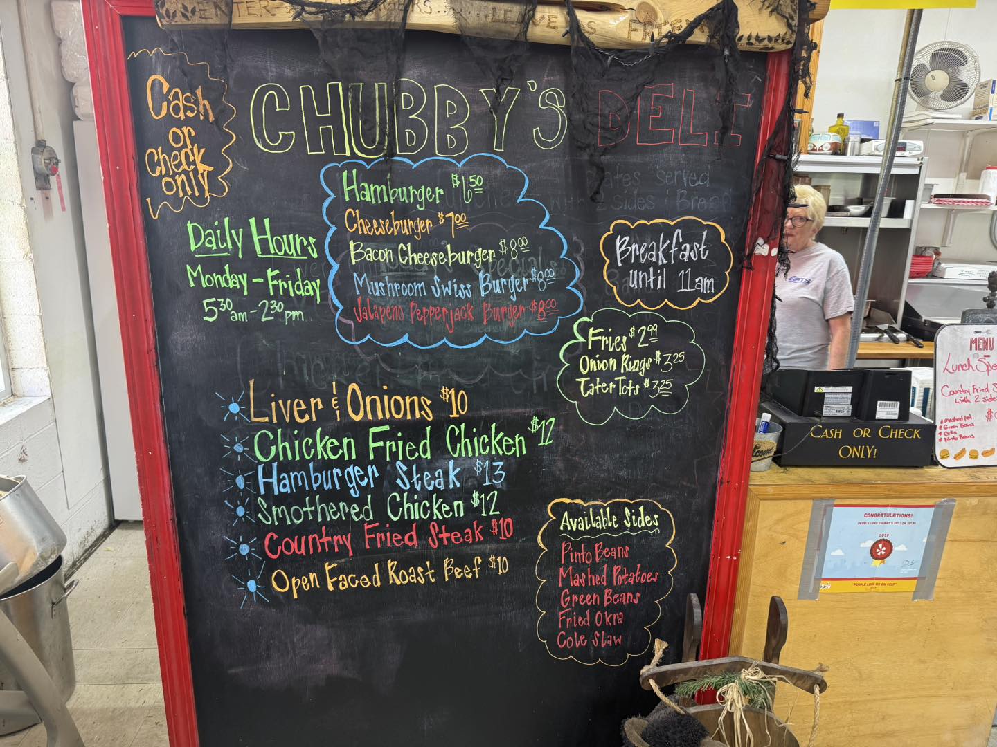 ?filling station with eatery Menu