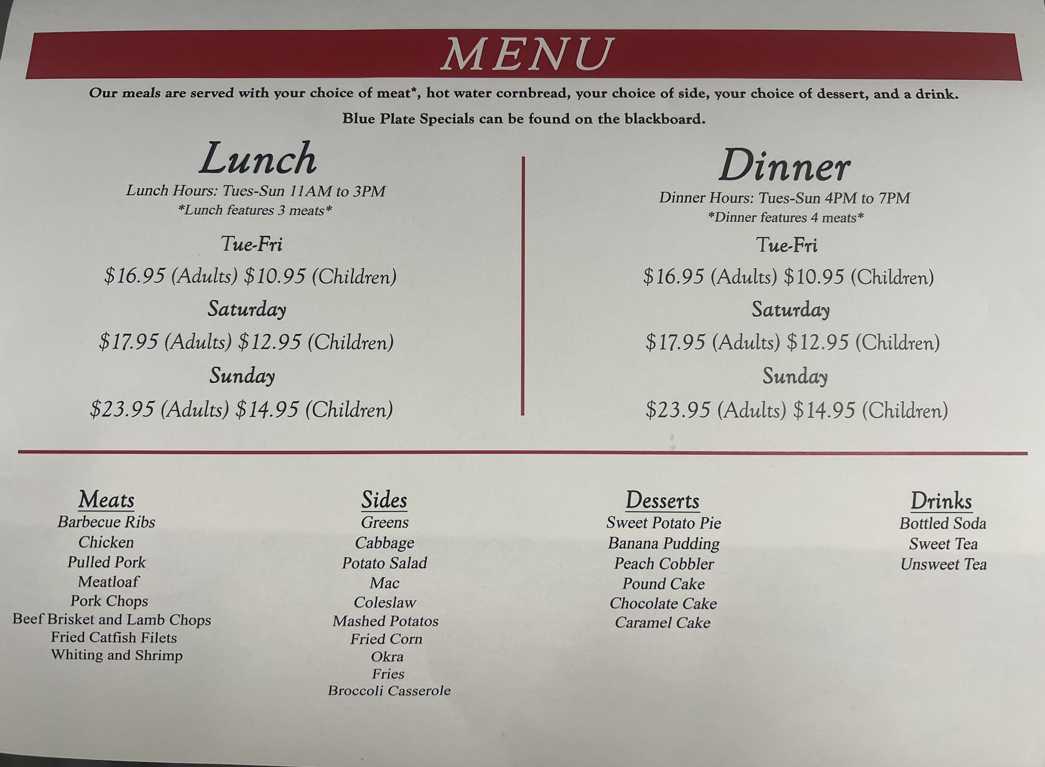 Robie’s Grill - Love at First Bite Menu