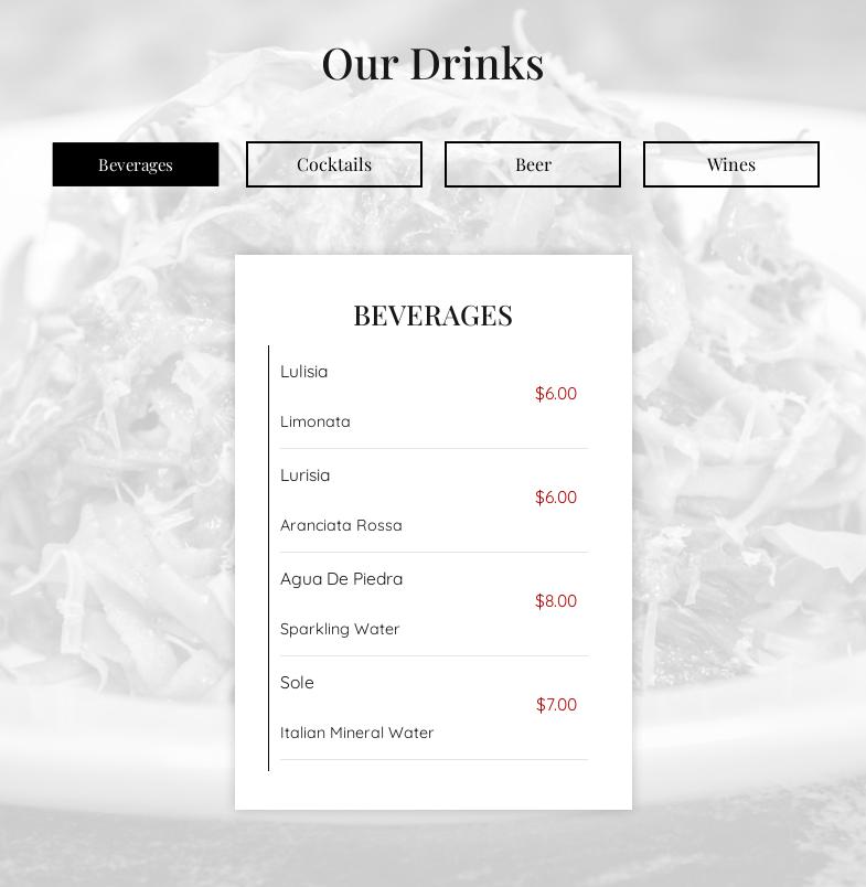 DO Scratch Made Pizza & Pasta Menu