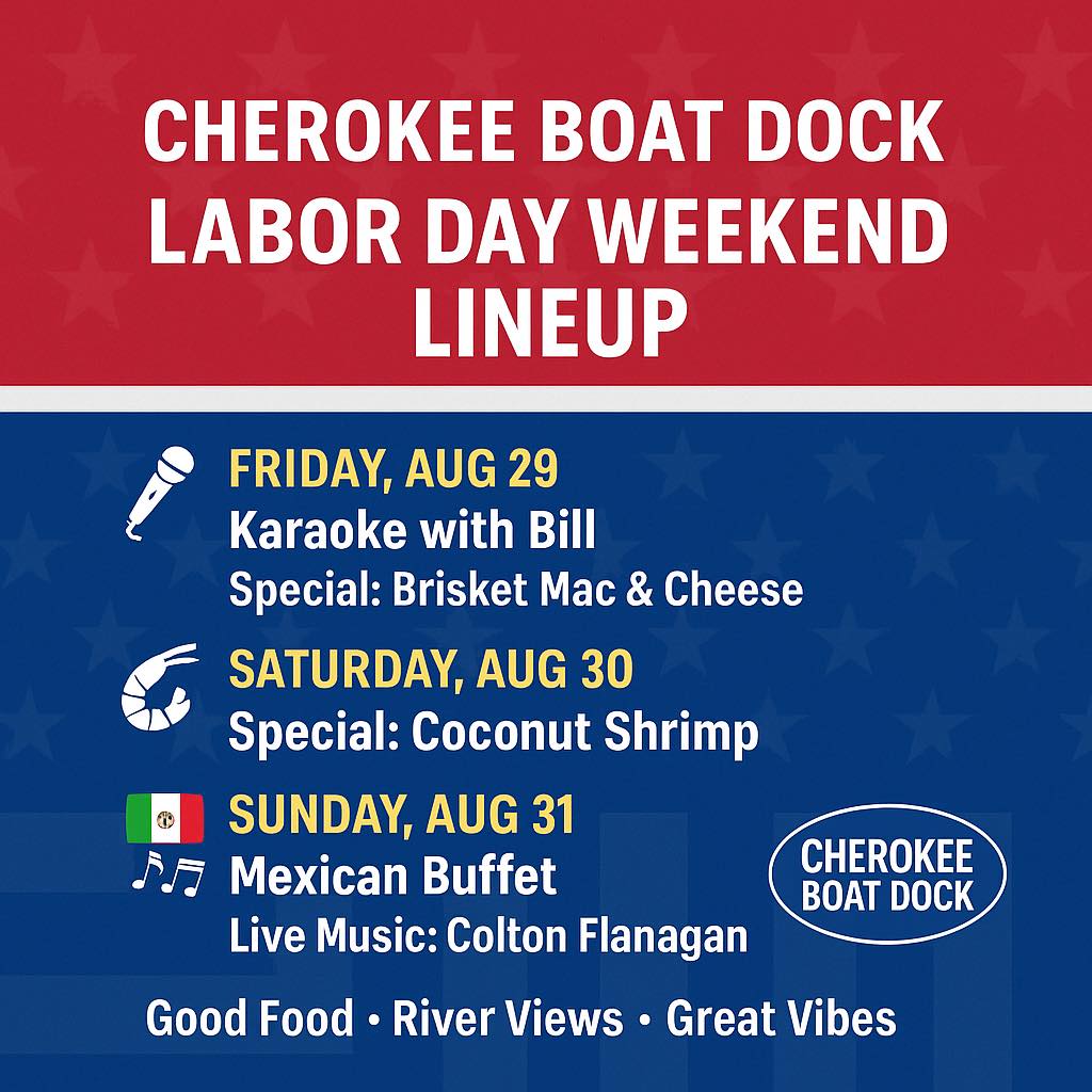 Cherokee Heights boat dock Menu