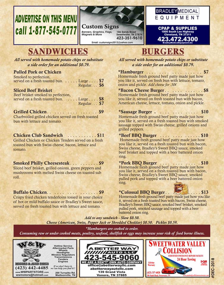 Bradley's Pit BBQ & Grill Sweetwater