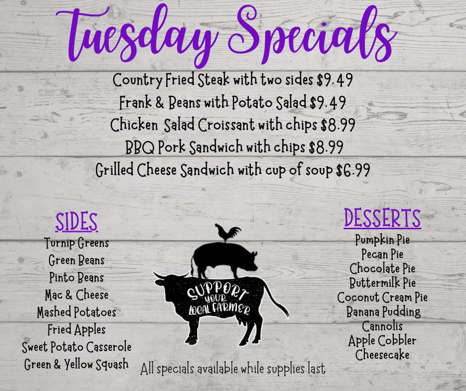 Sweetwater Connections Menu