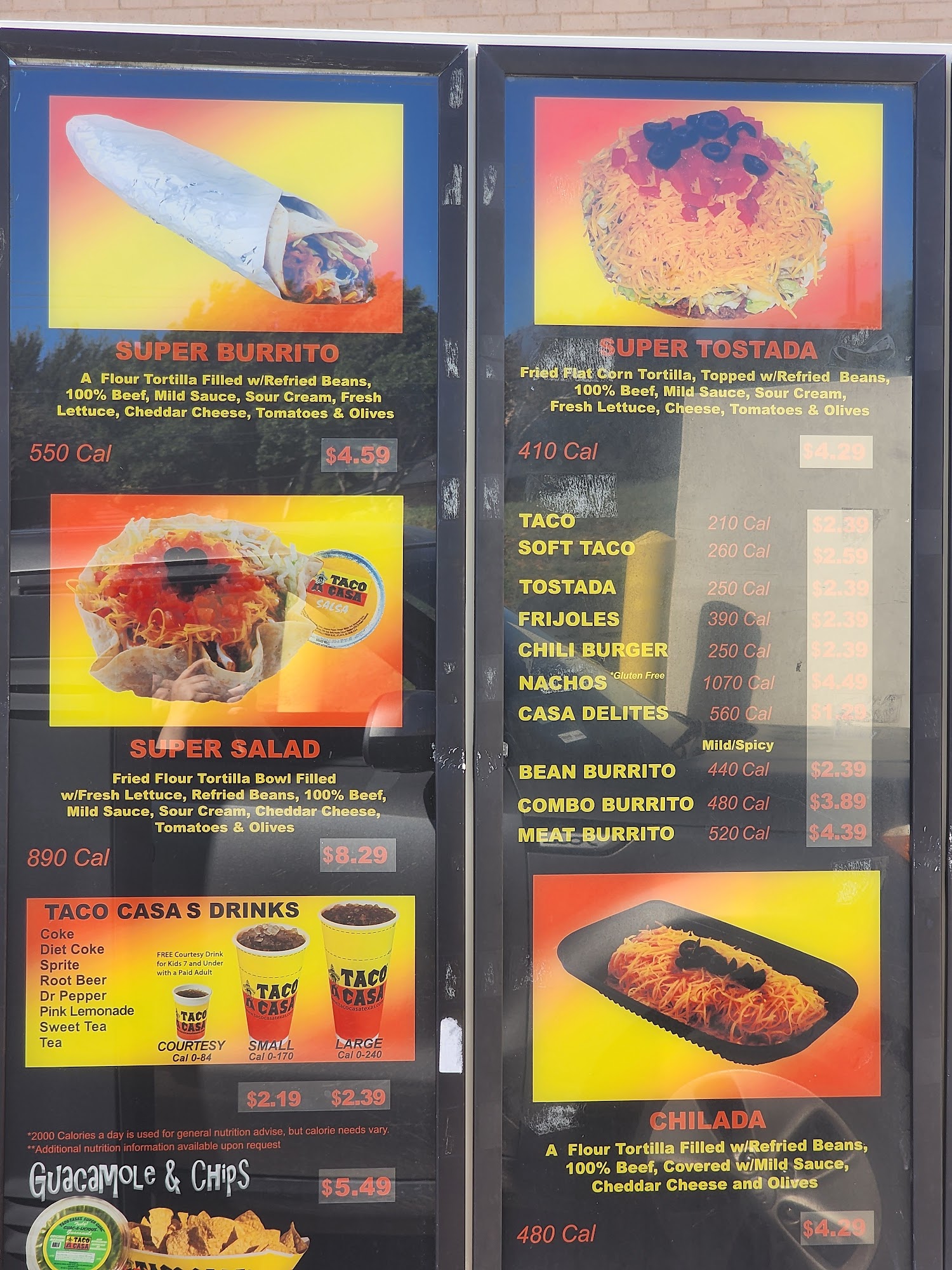 Taco Casa Menu