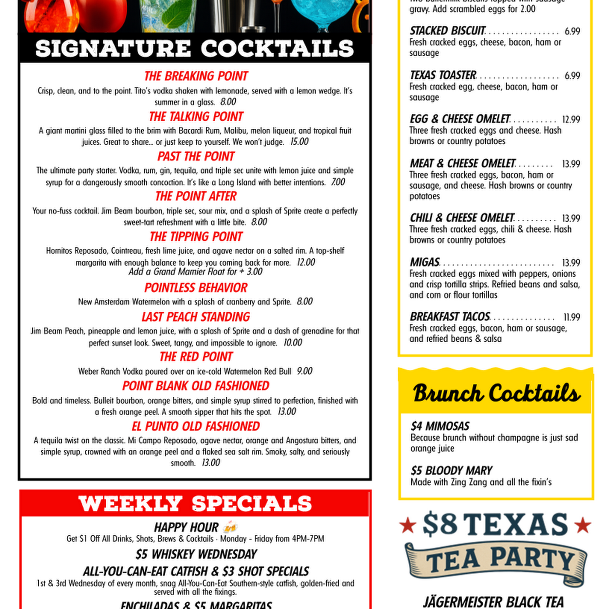 Last Point Sports Grill Menu