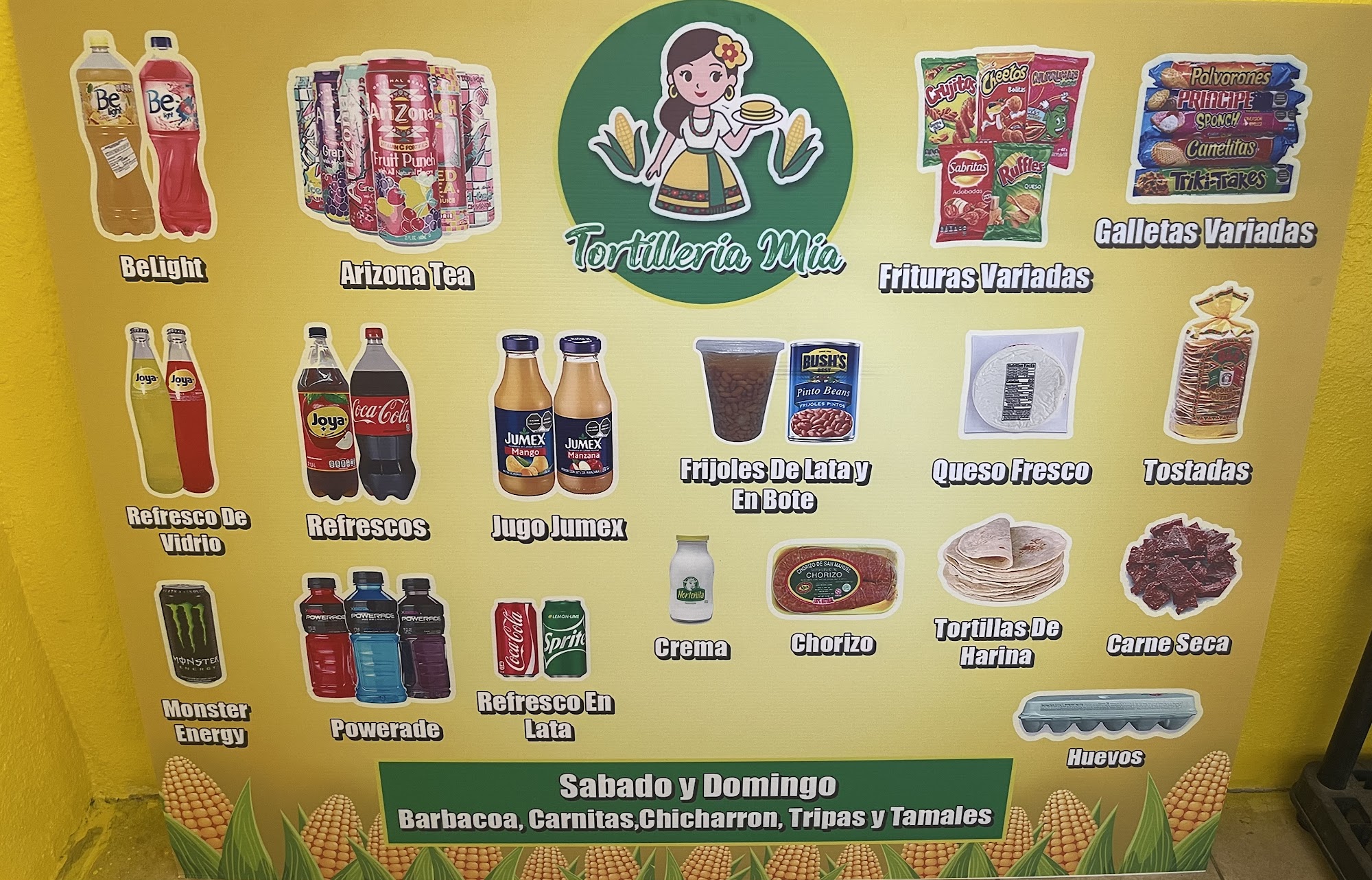 Tortilleria Mia 1 Menu