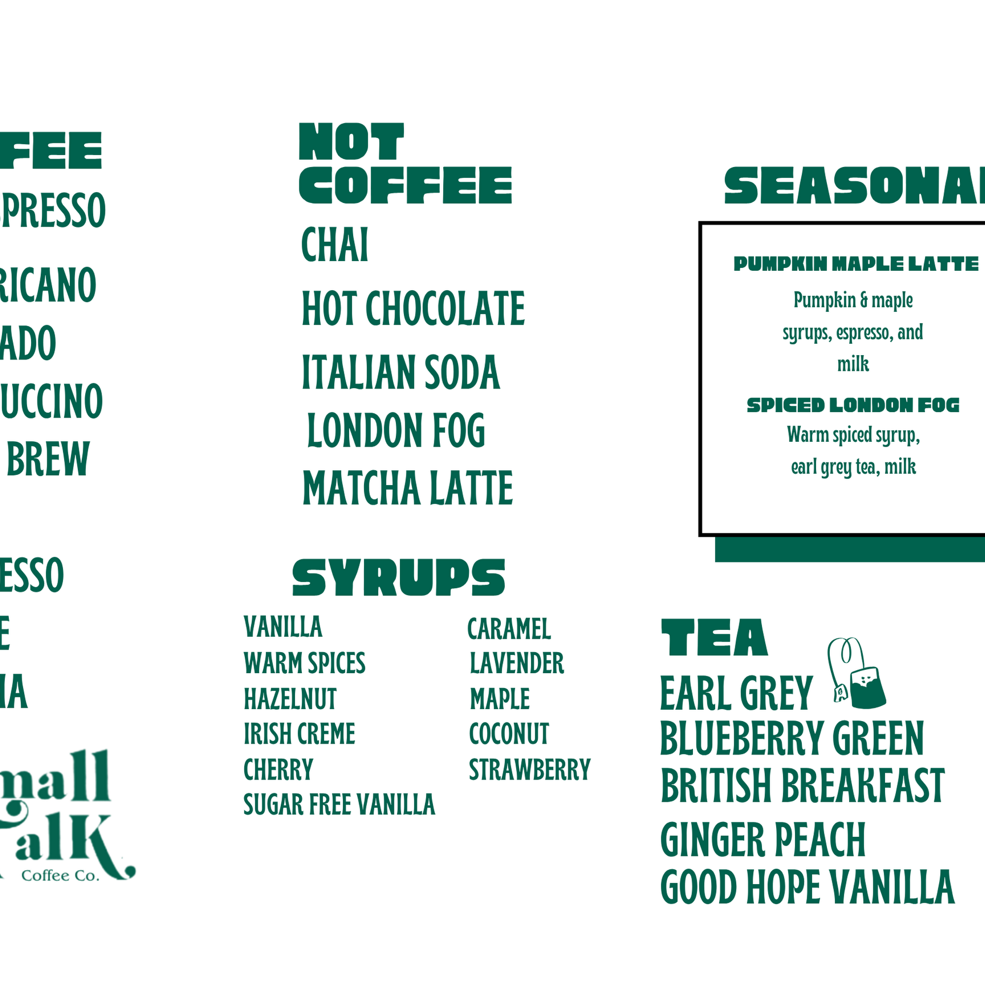 Roast + Toast Menu