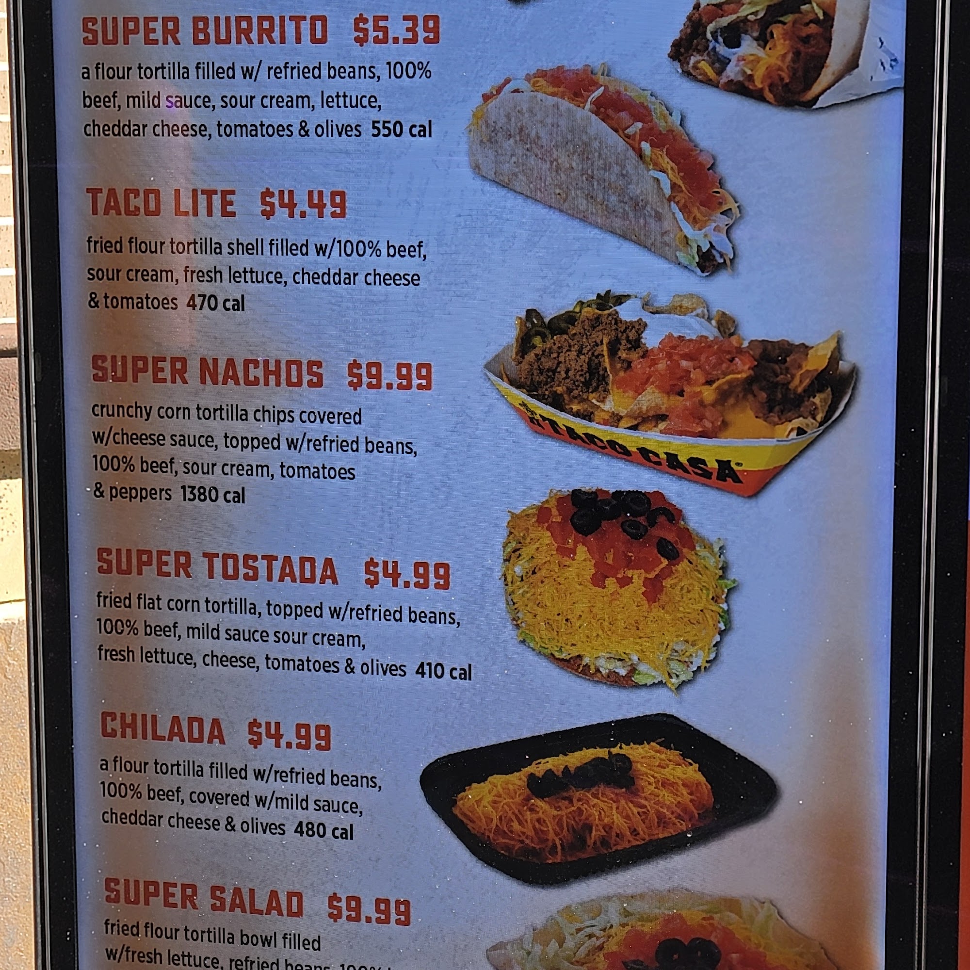 Taco Casa Menu