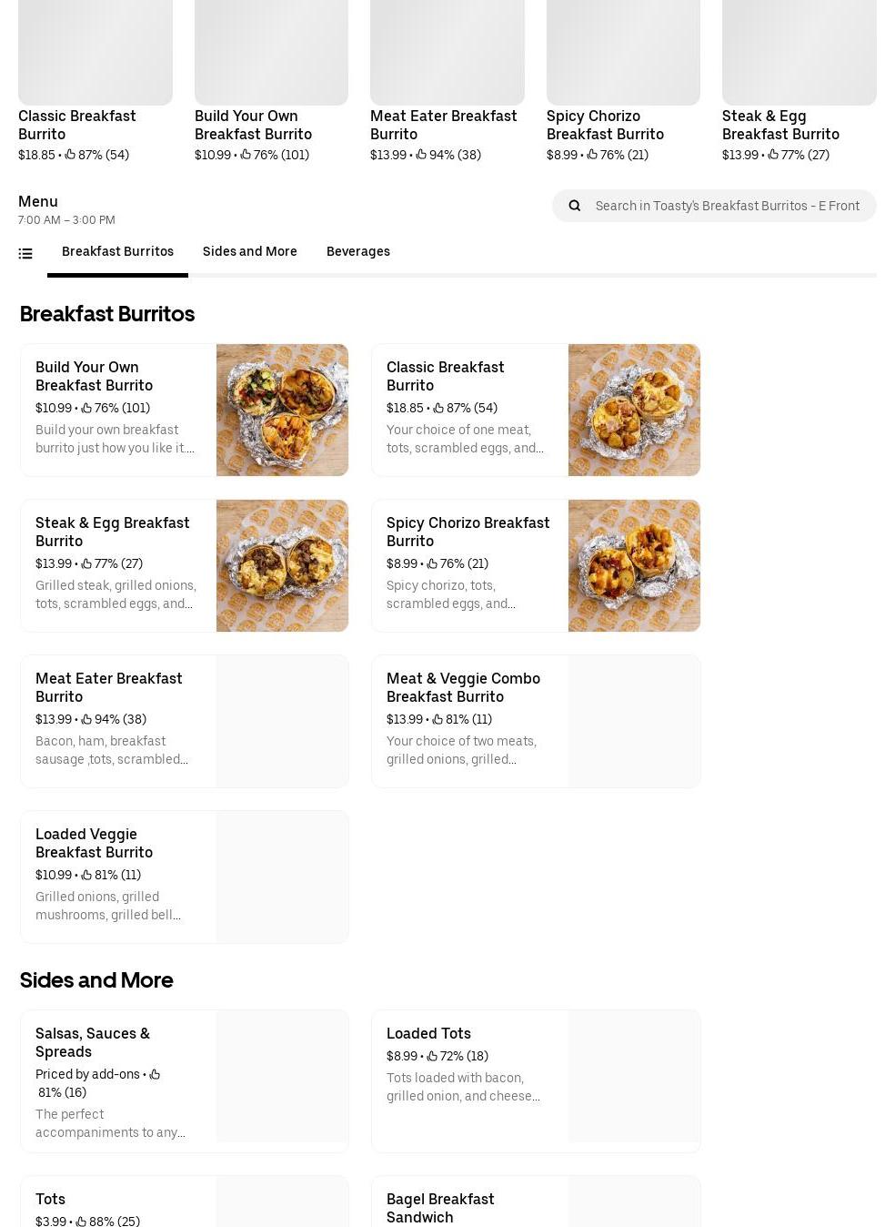 Taqueria Samara 1# Menu