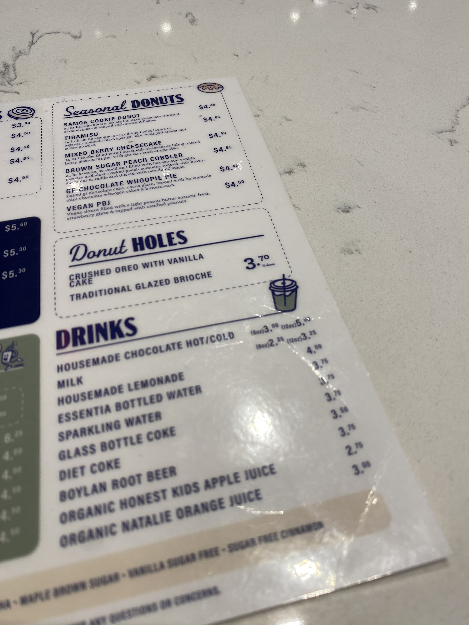 The Salty Donut Menu