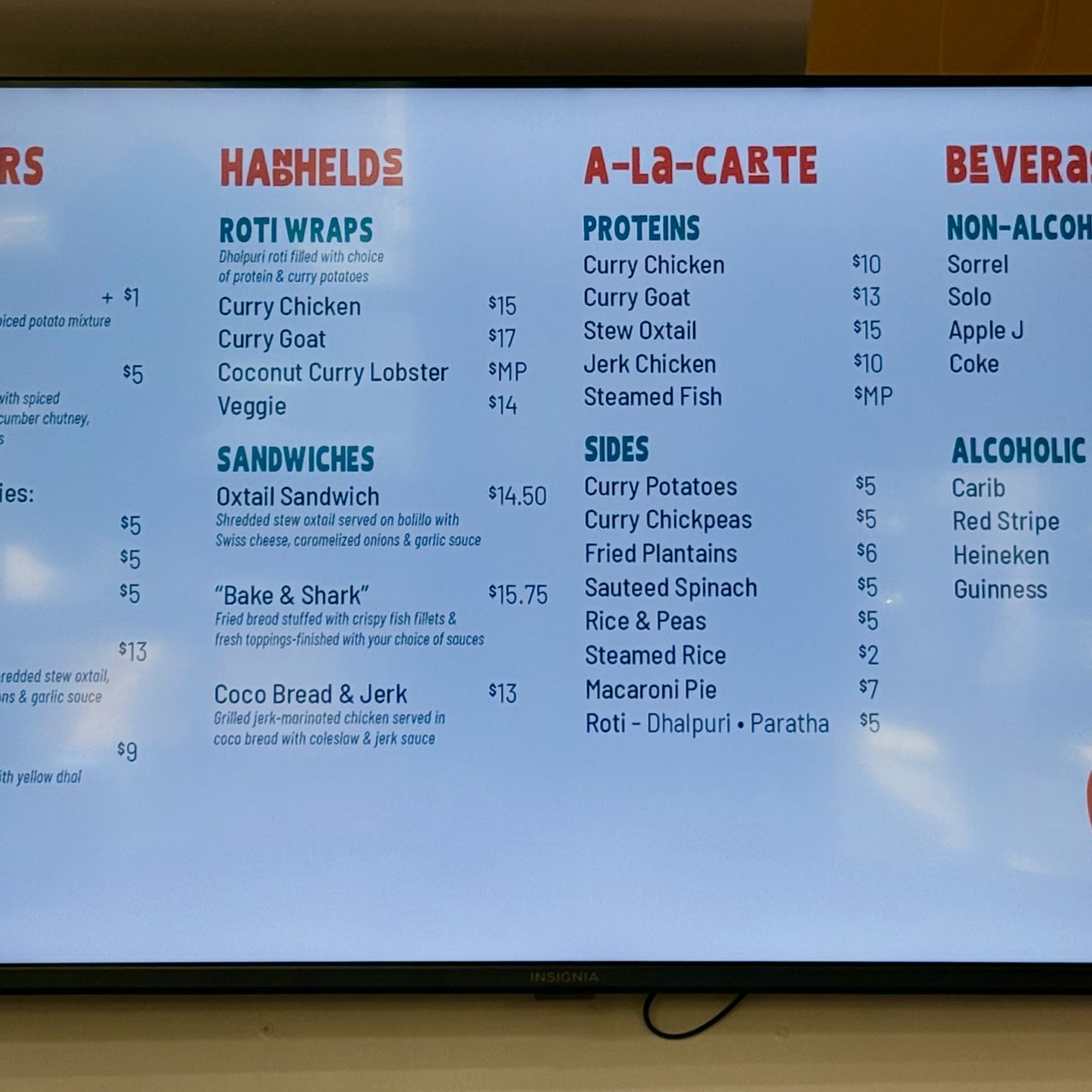 Twin Isle Menu
