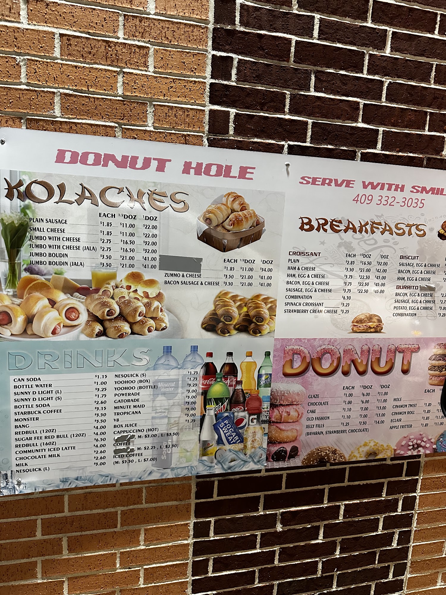 Happy Donuts Menu