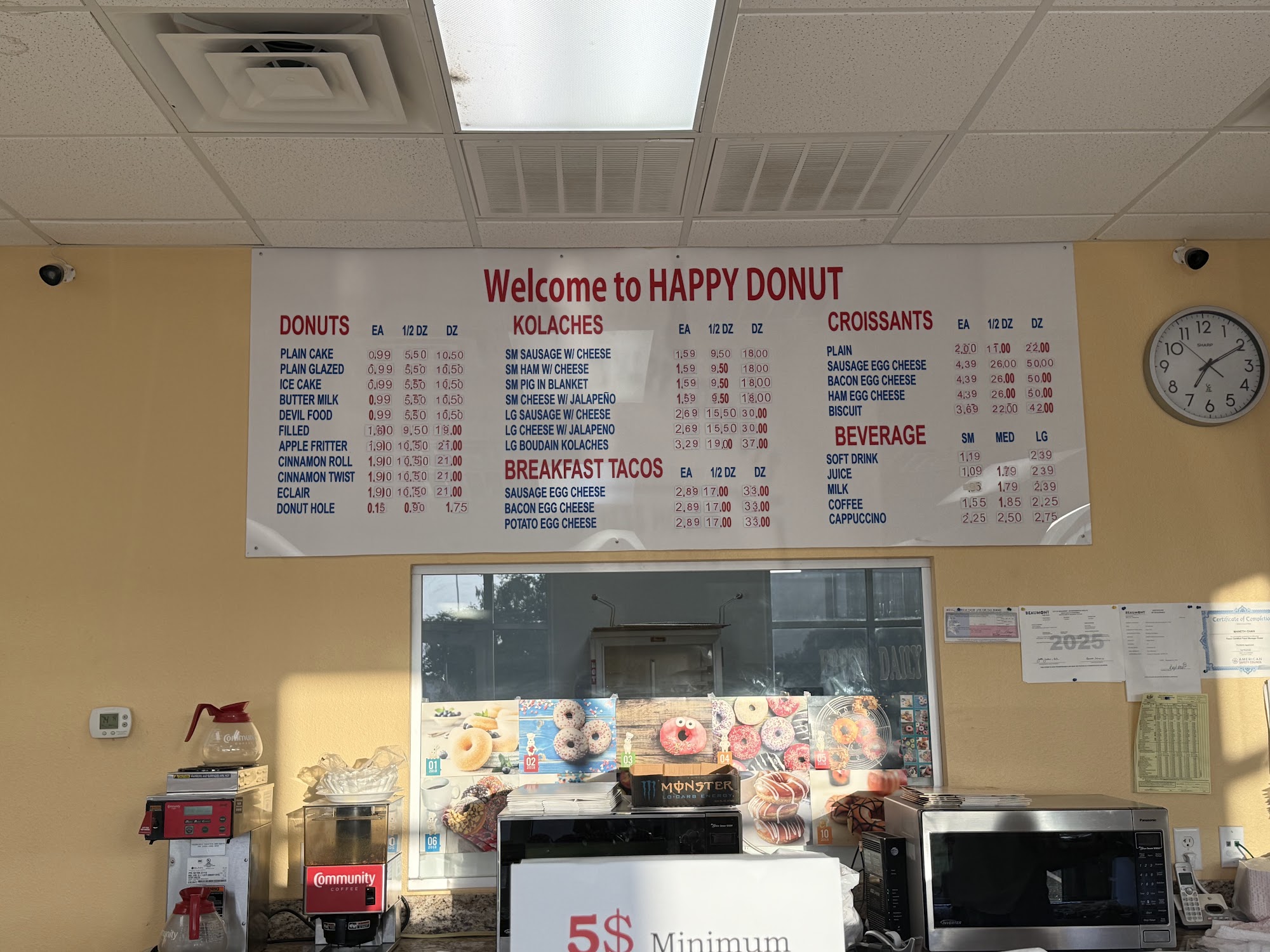 Happy Donuts Menu