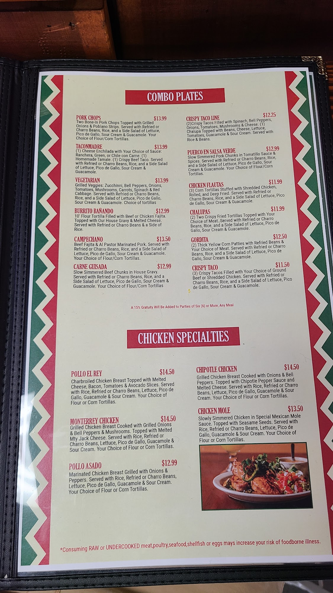 El Rey # 2 Menu
