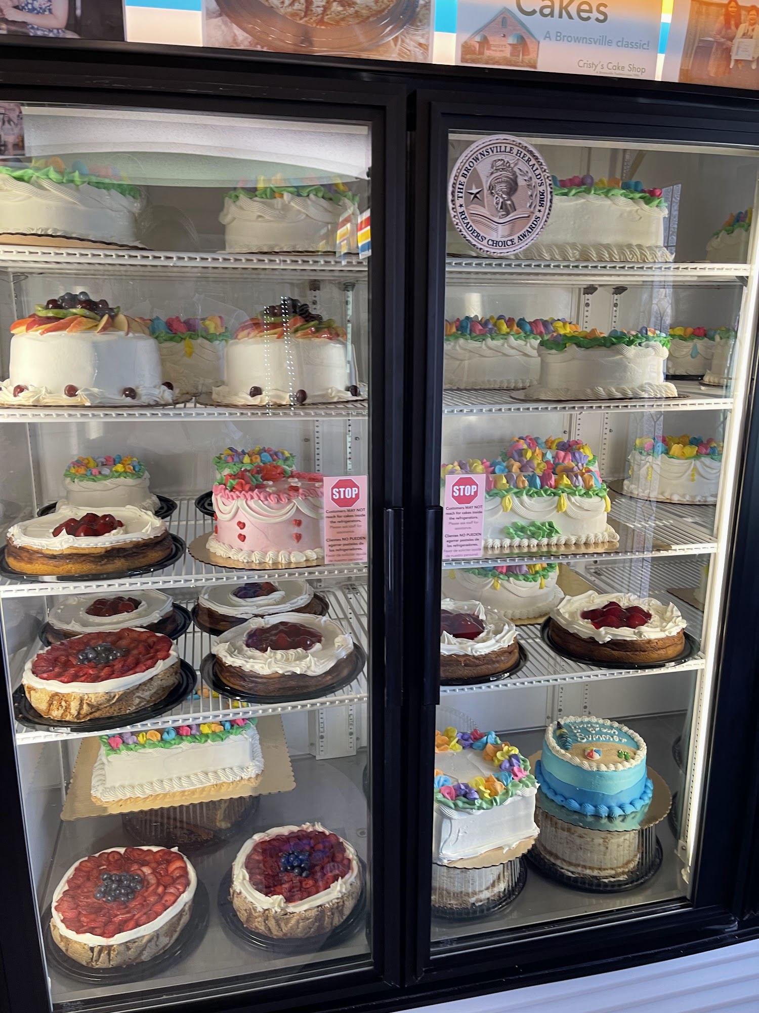 Cristy's Cake Shop Menu