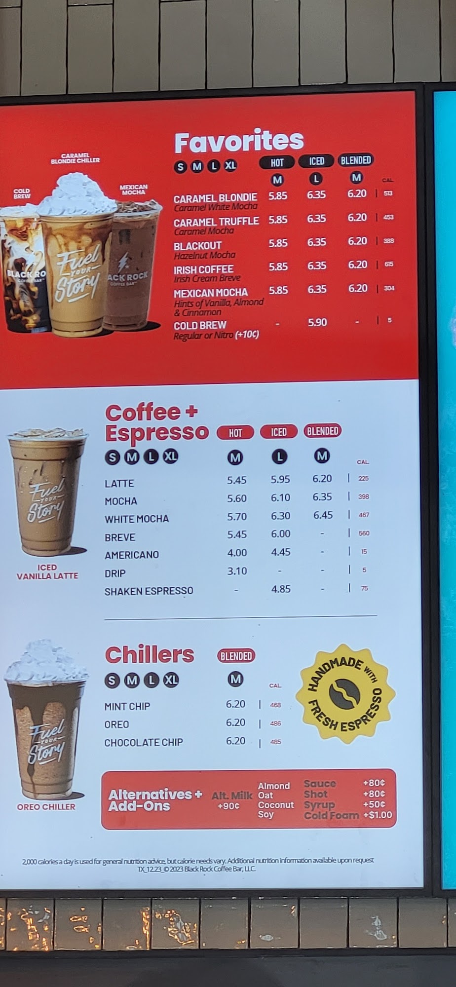 Black Rock Coffee Bar Menu
