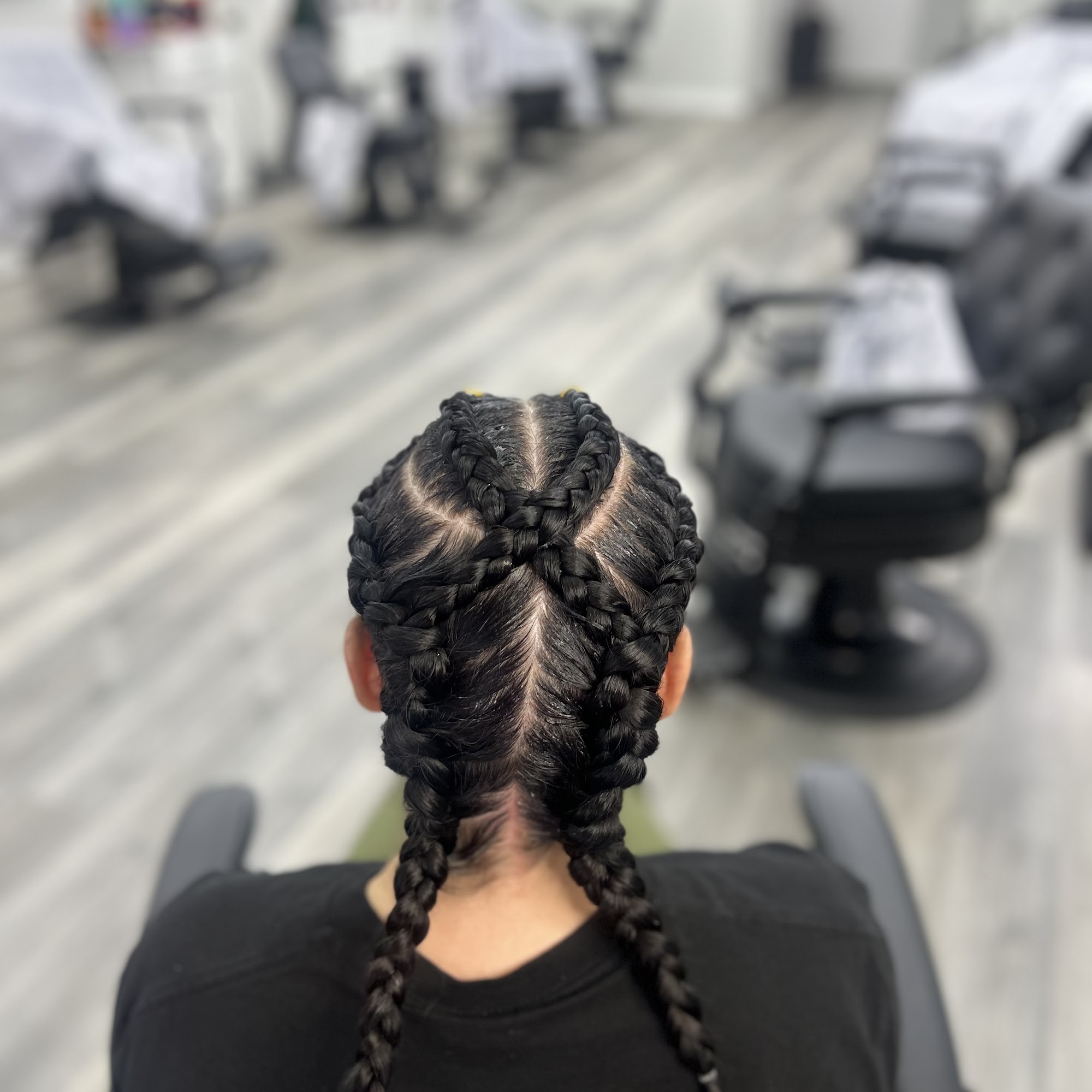 The blue haired barber