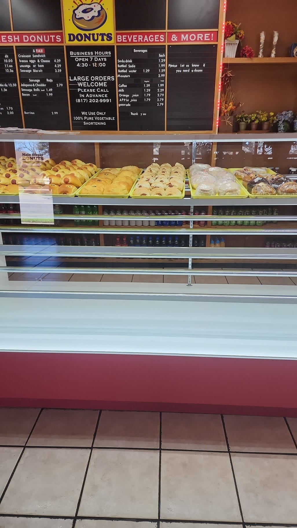 Main Street Donuts Menu