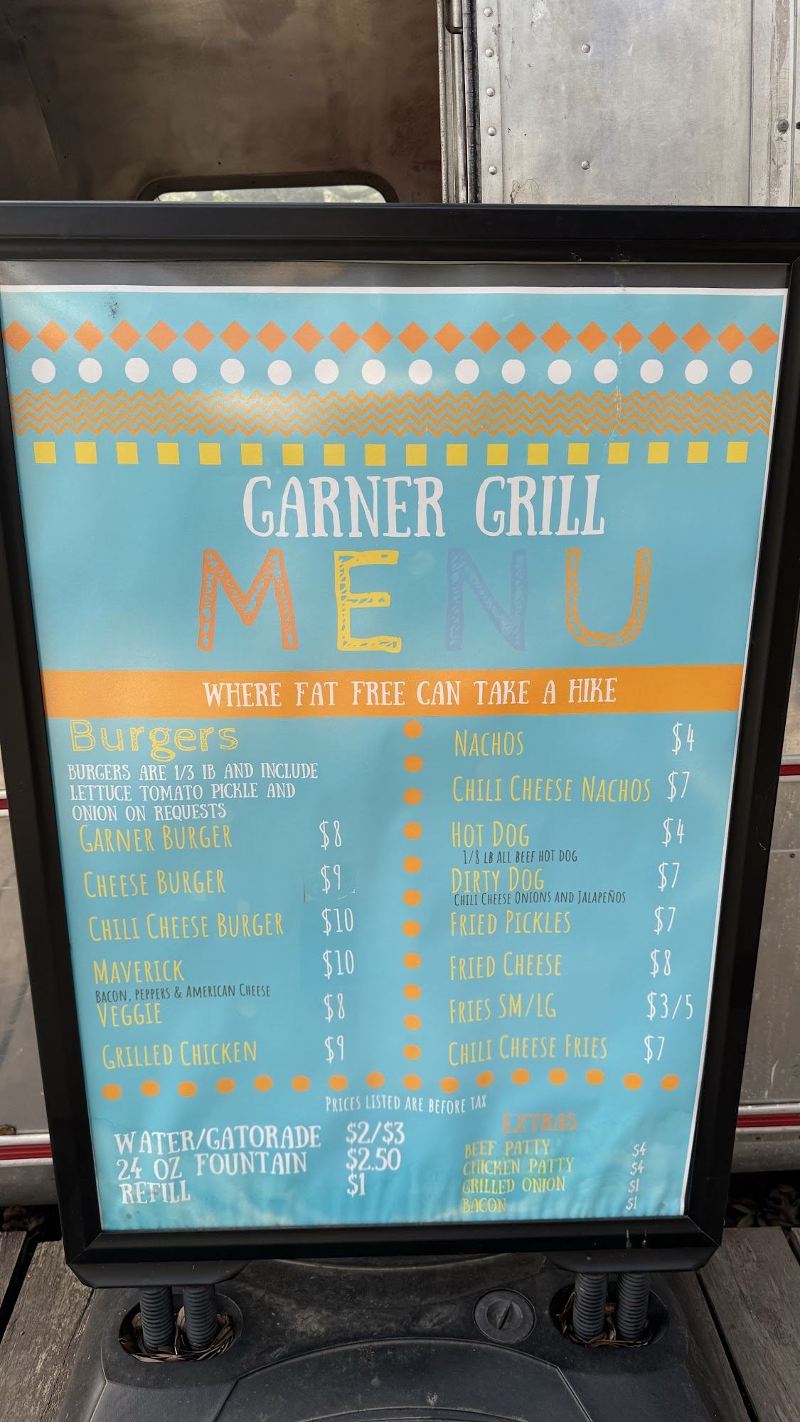 Garner Grill Menu