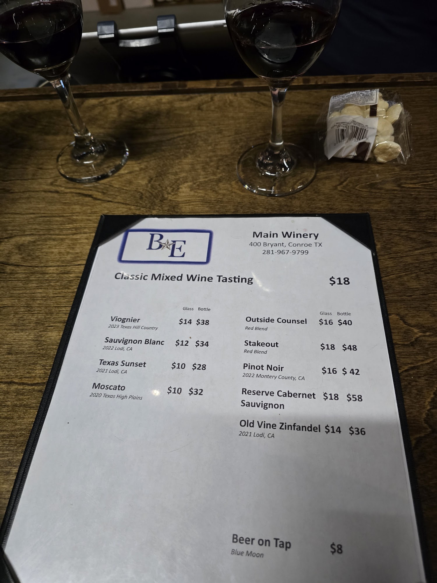 Epiphany Lounge at Grand Pines (Formerly B.E. Winery) Menu