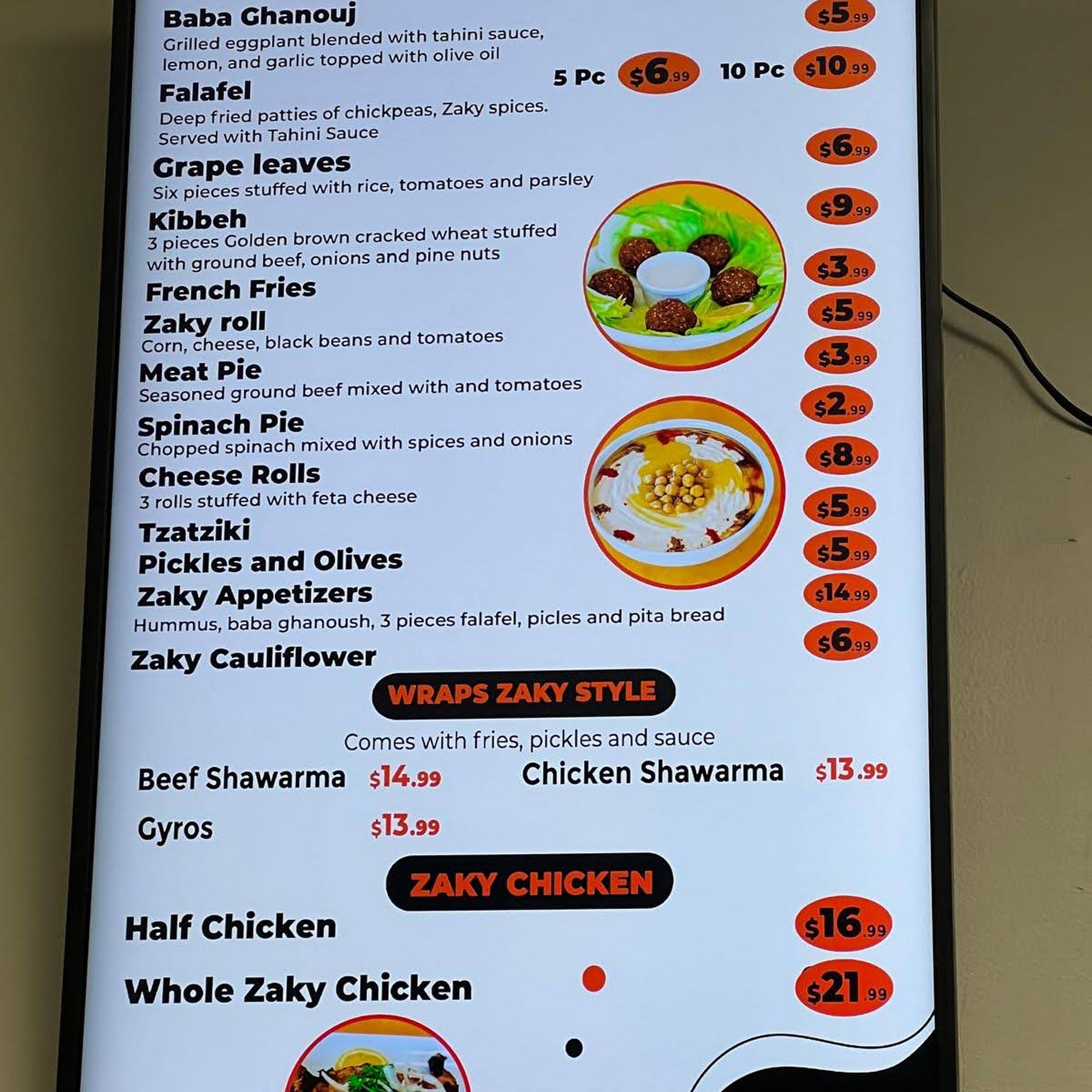 Zaky Zayn Menu