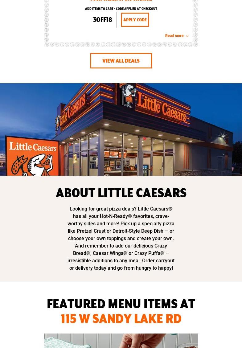 Little Caesars Pizza Menu