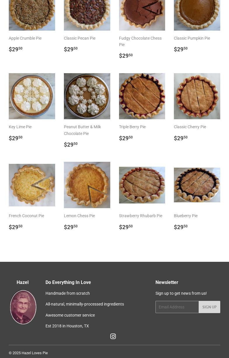 Hazel Loves Pie Menu