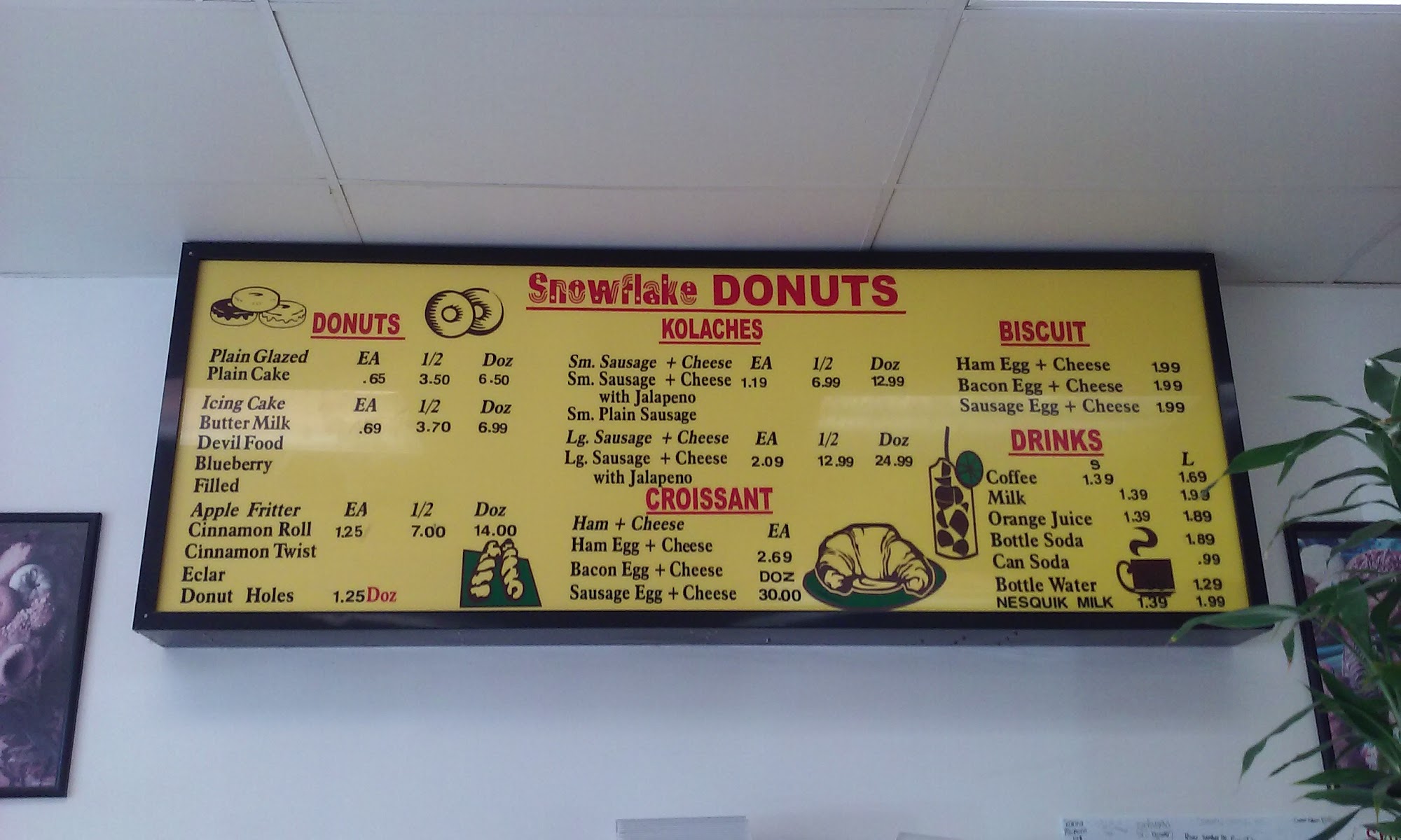 Snowflake Donut Menu