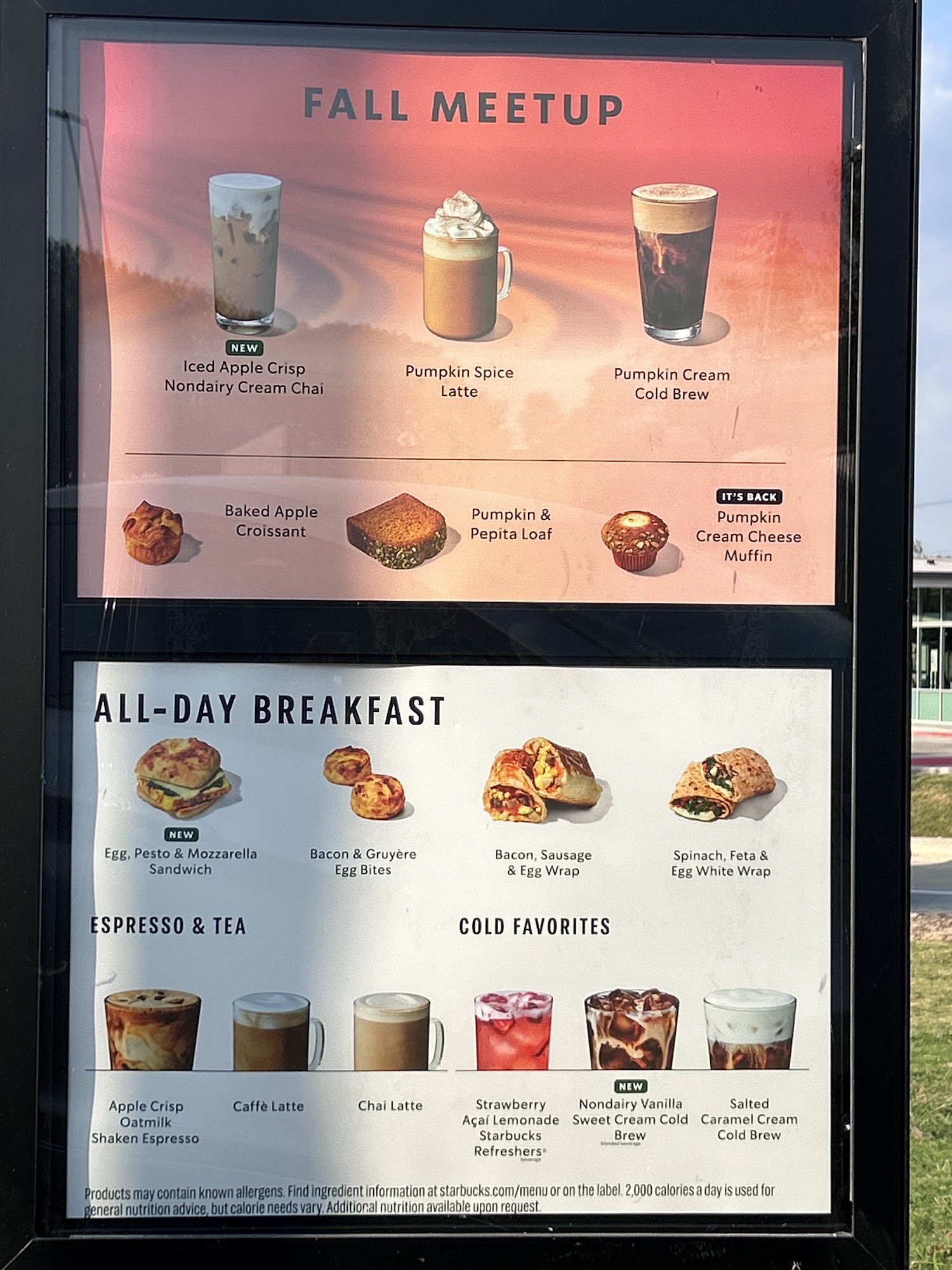 Starbucks Menu