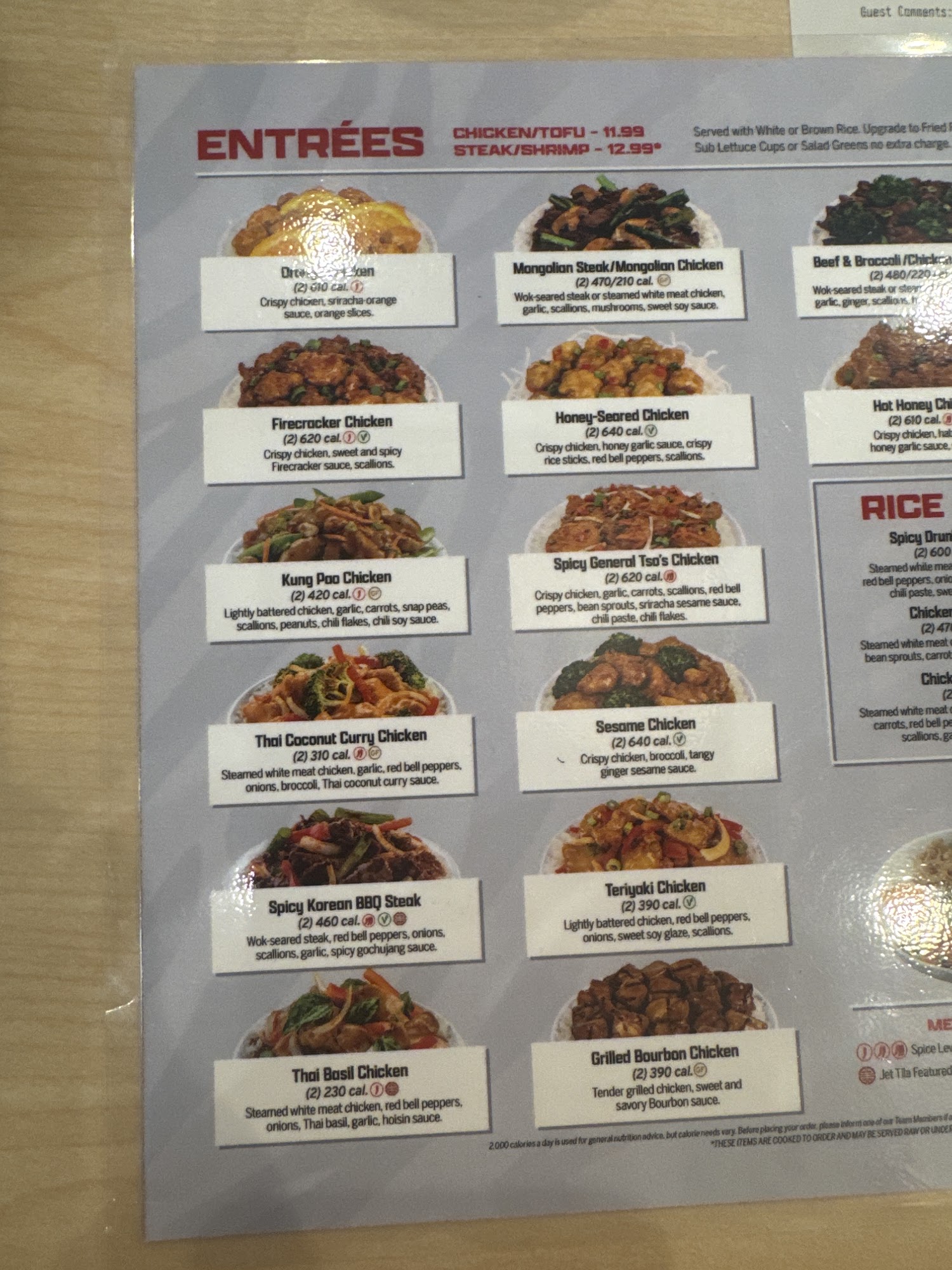 Pei Wei Asian Kitchen Menu