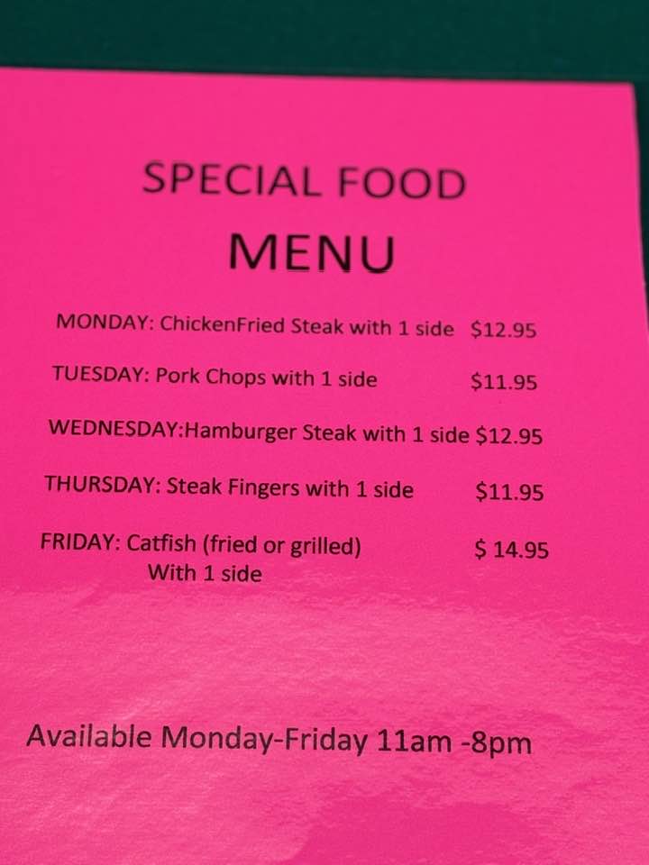 Half Time 36 Bar and Grill Menu