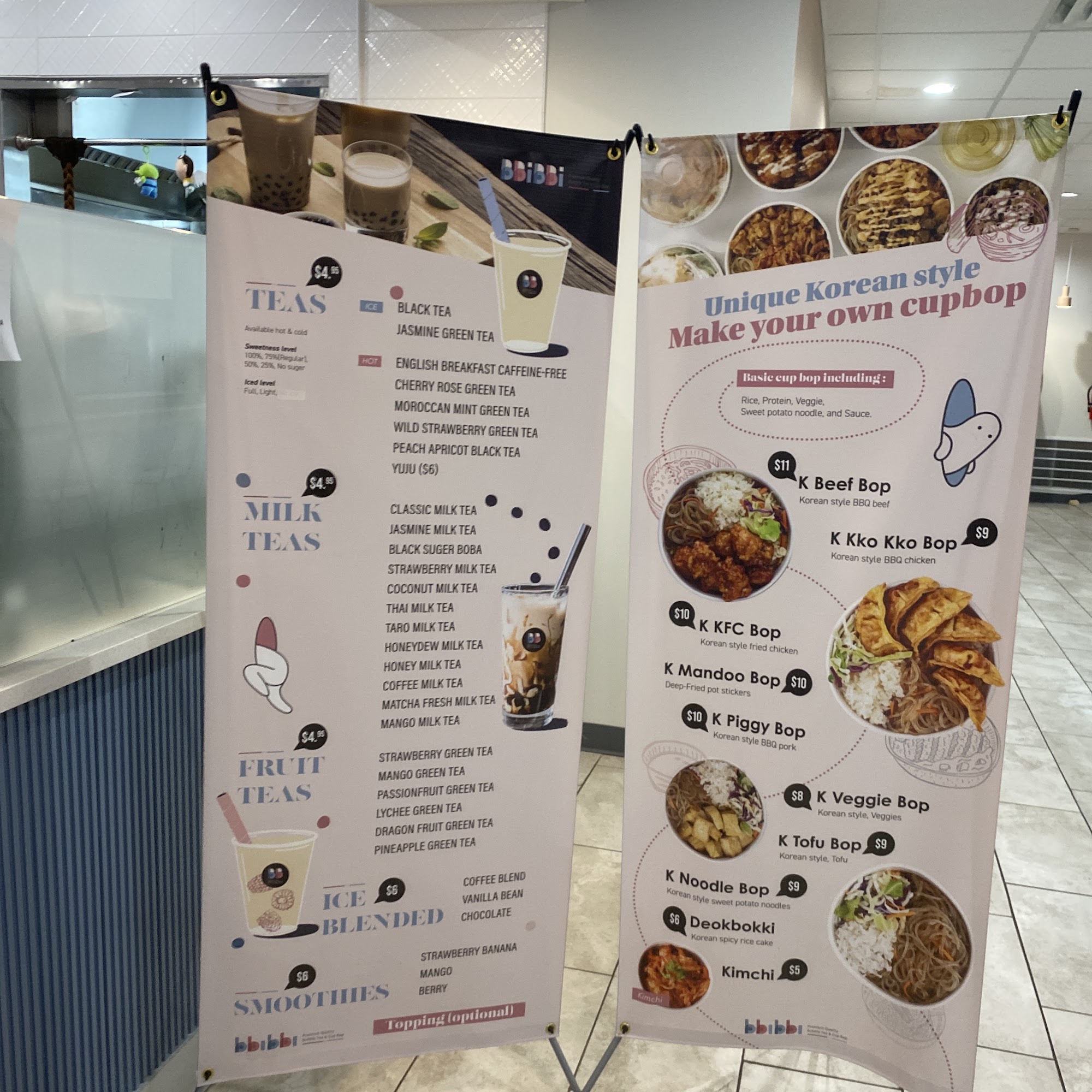 BBiBBi – Bubble Tea & Cup Bop Menu