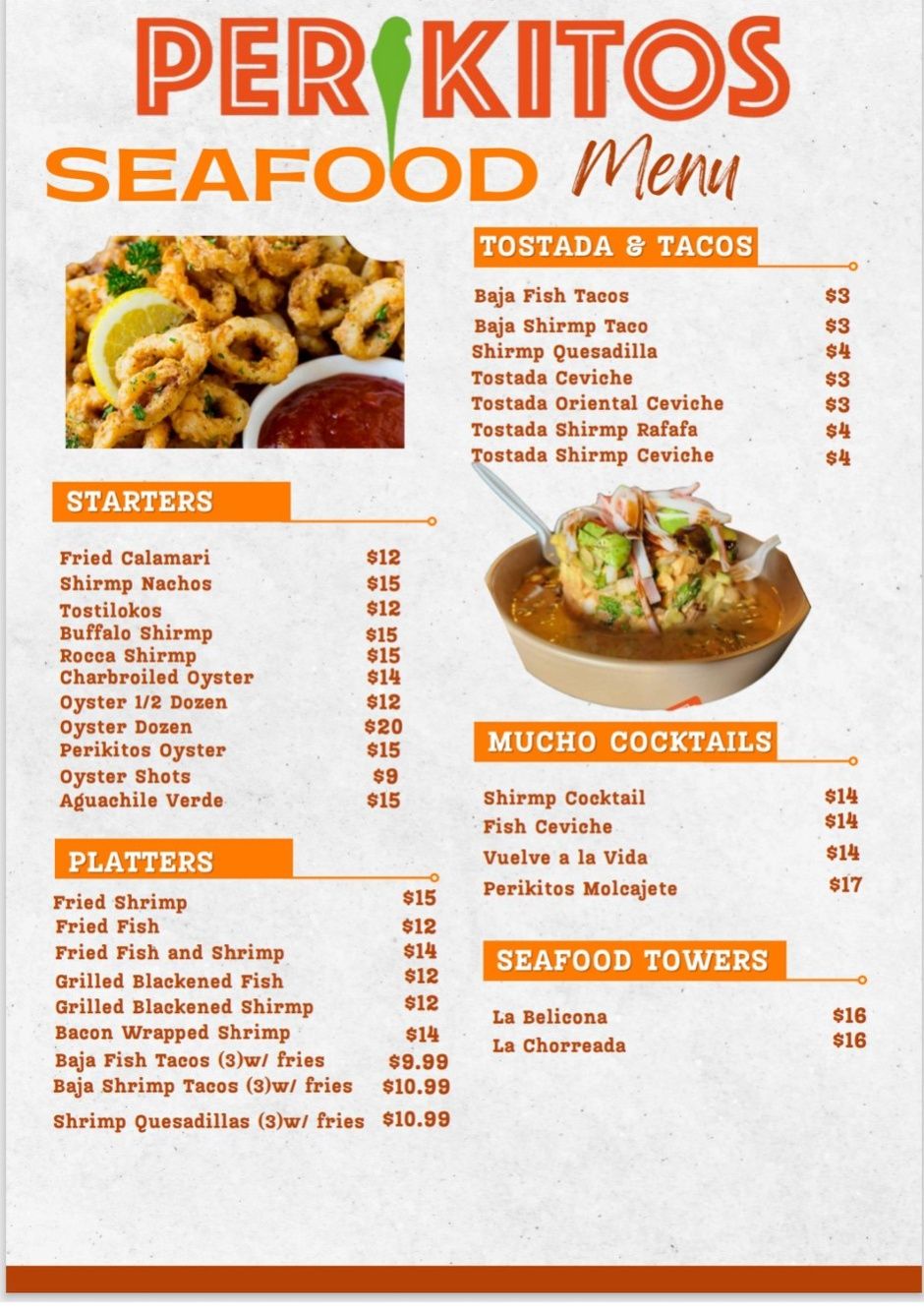 Perikitos Menu