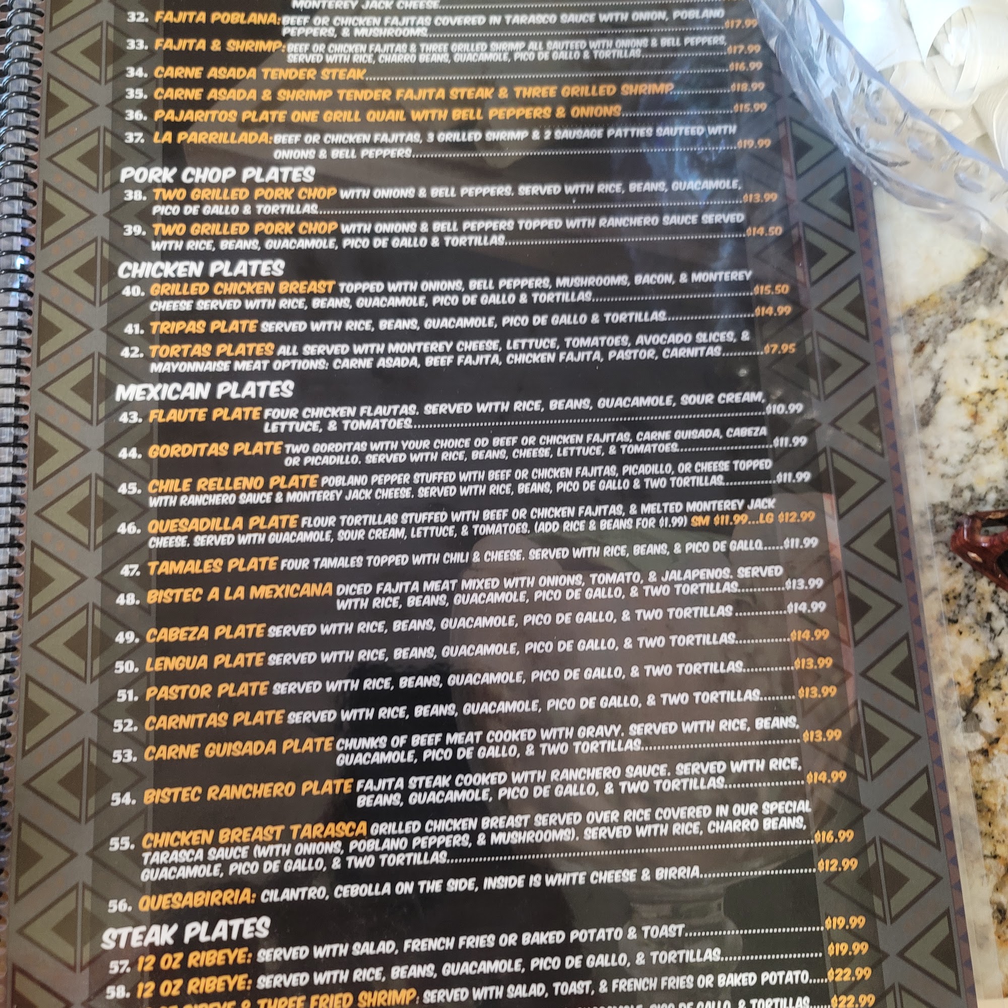Taqueria La Texana Menu