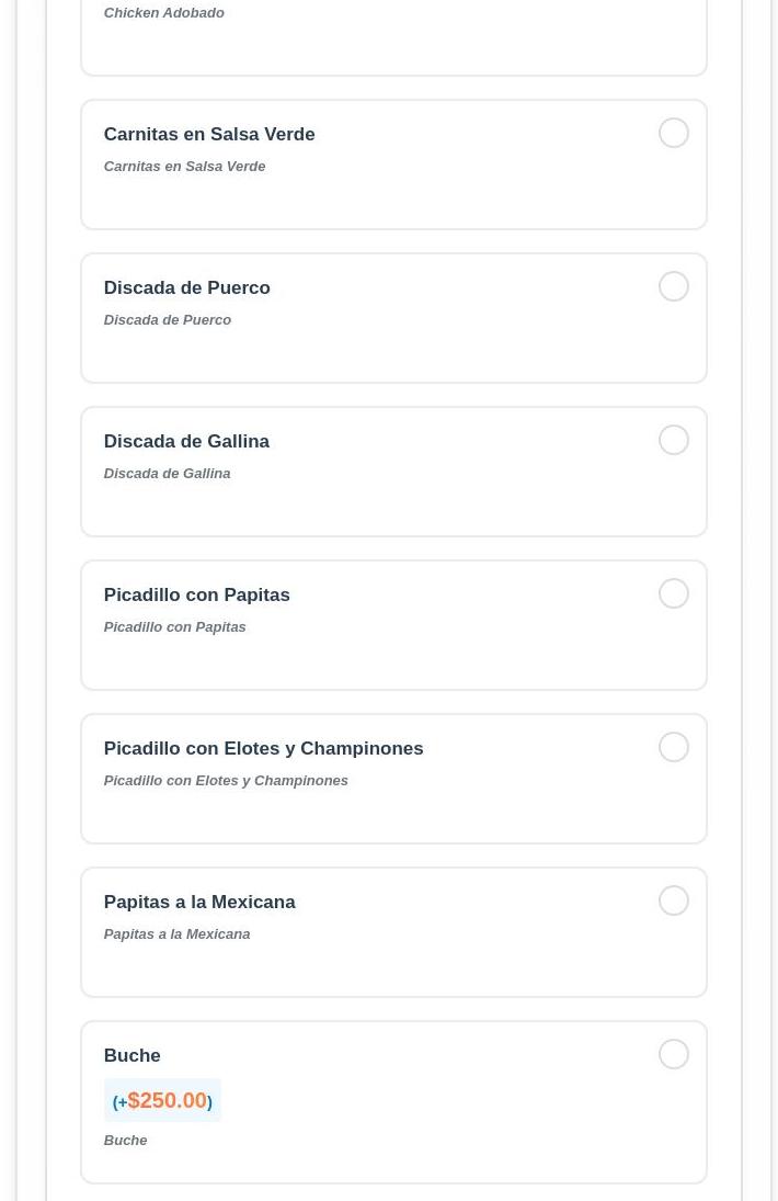 Taquizas Los Pistoleros Catering Menu