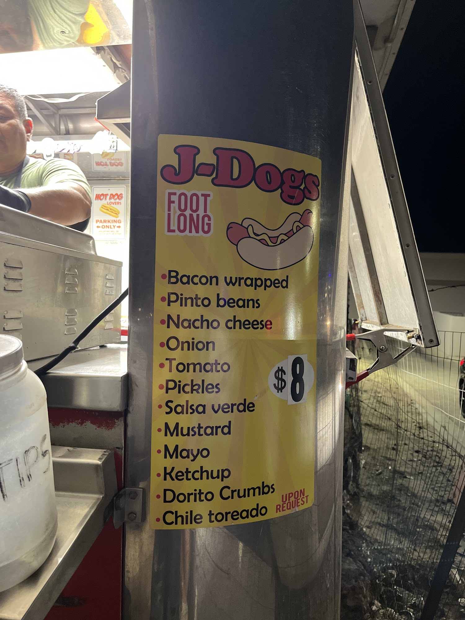 J dawgs Menu