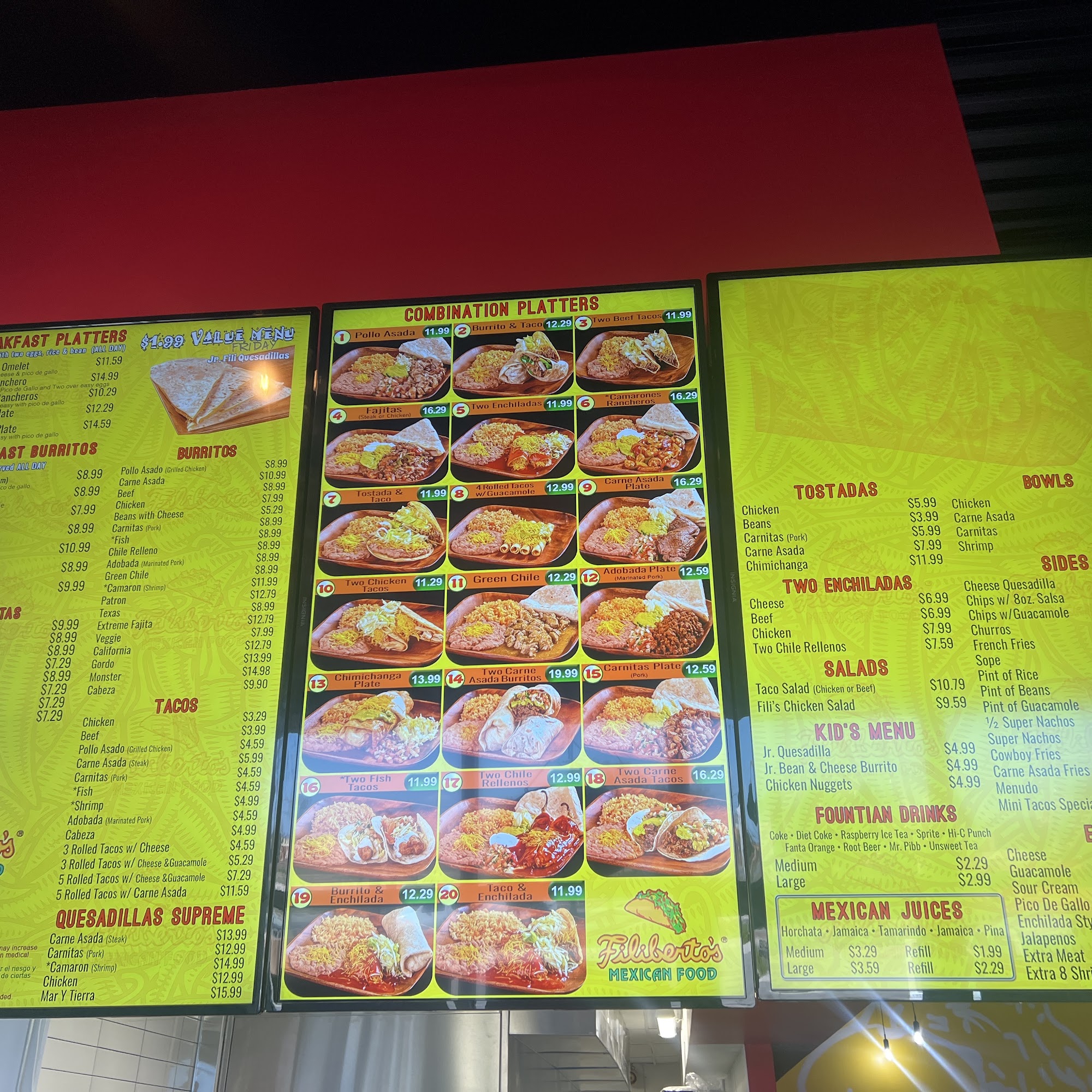 Filiberto’s Menu