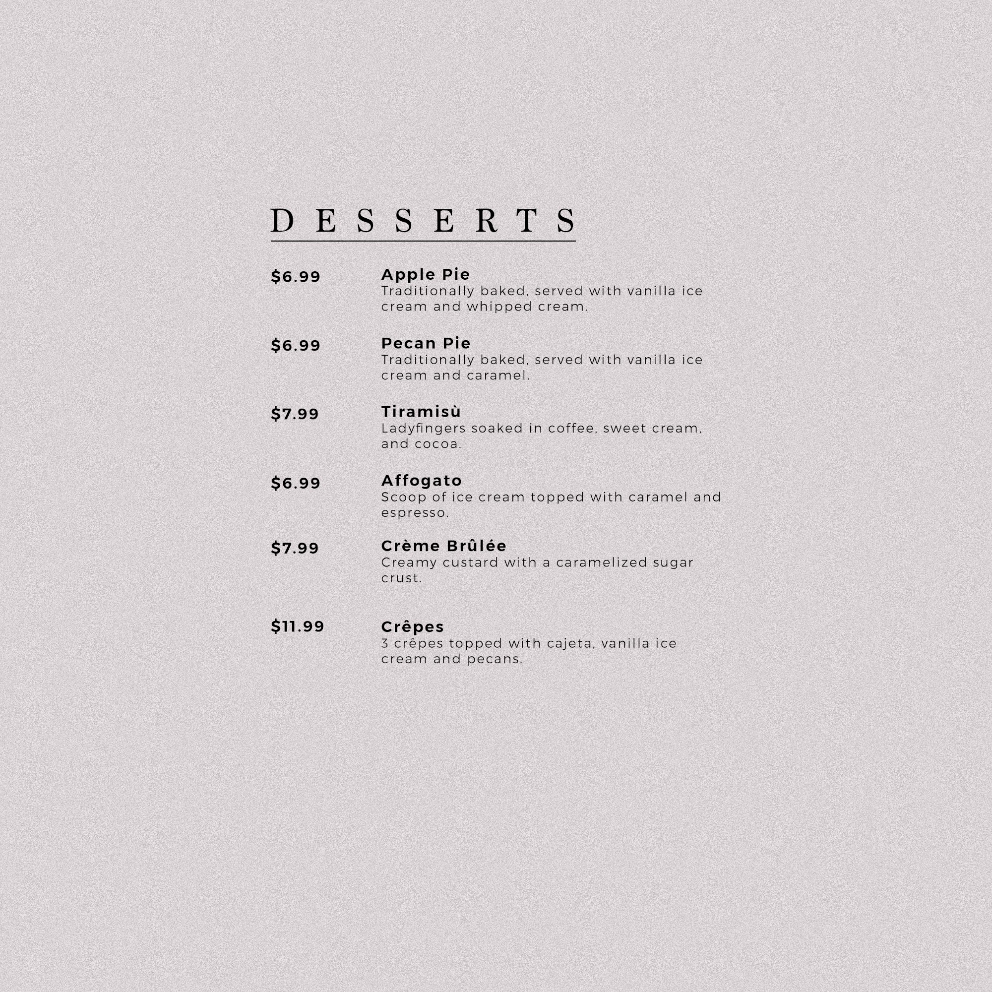 Basilico Eastlake Menu