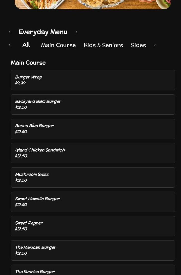 The Cove at Emory Menu