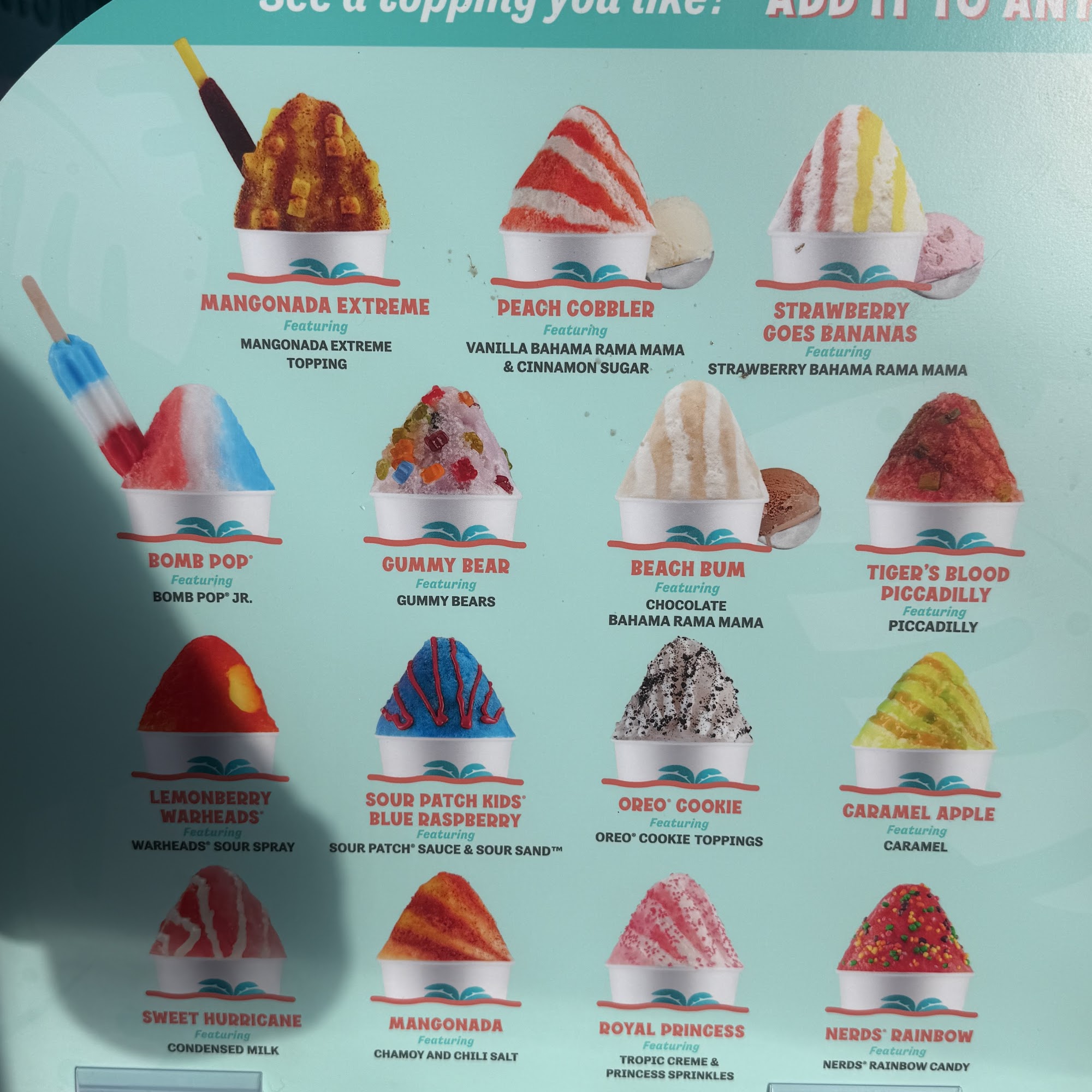 Bahama Buck's - Forney Menu
